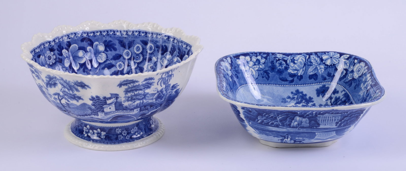 Blue and White Copeland Spode Footed Bowl (1 of 3)