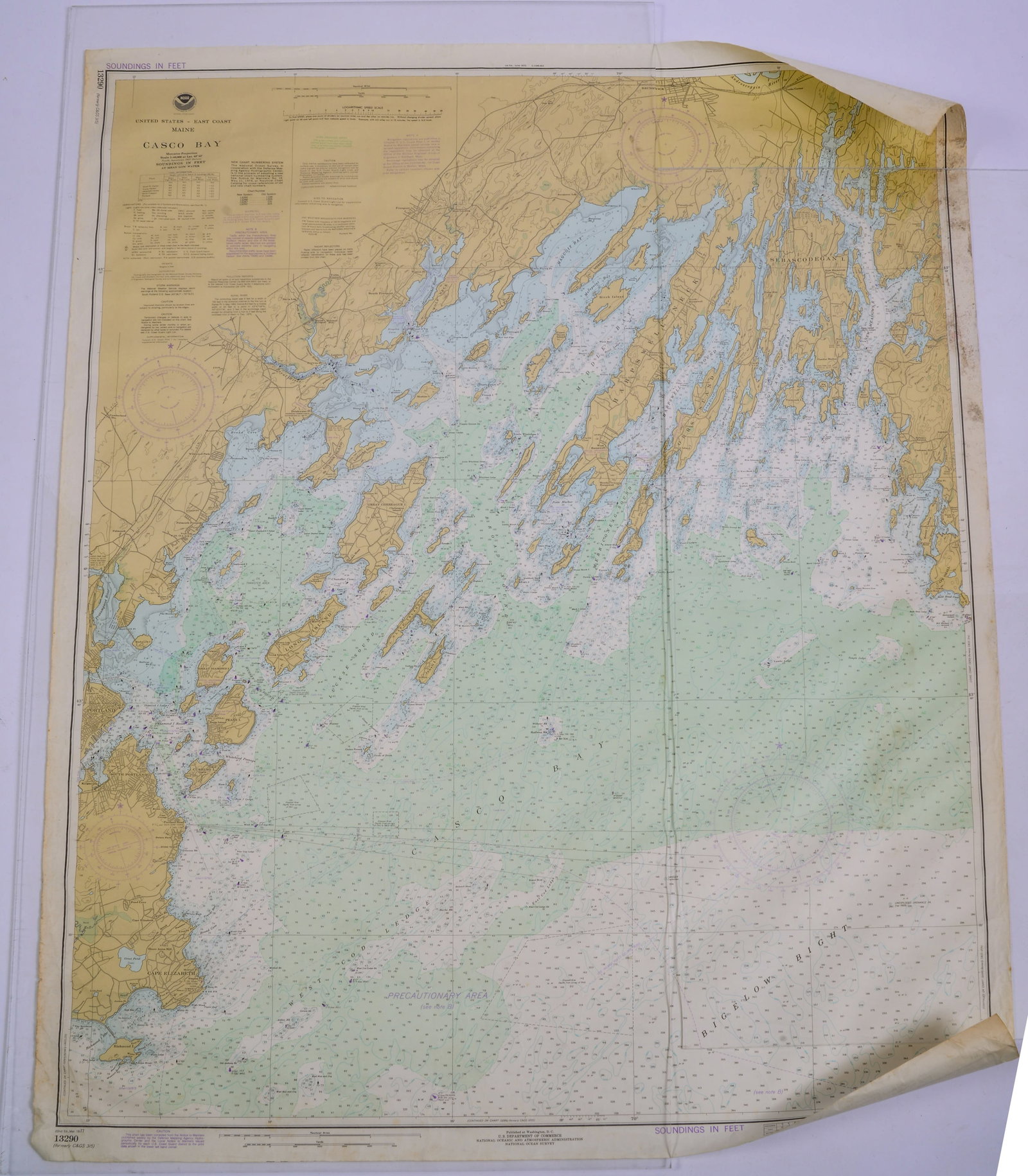 Chart of Casco Bay.: 46 x 36 inches.