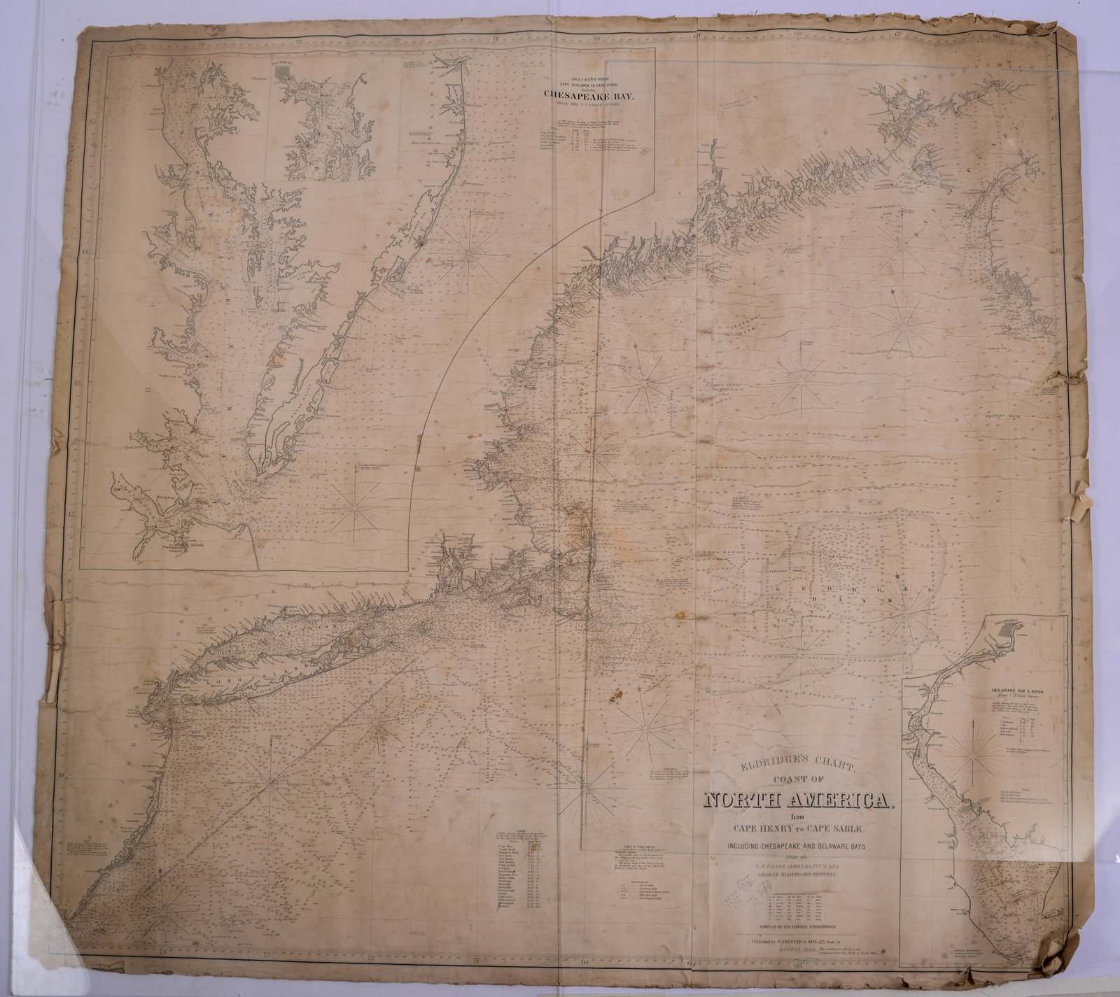 1880 Eldridges Chart, Cape Henry to Cape Sable.: 44 x 46 inches.