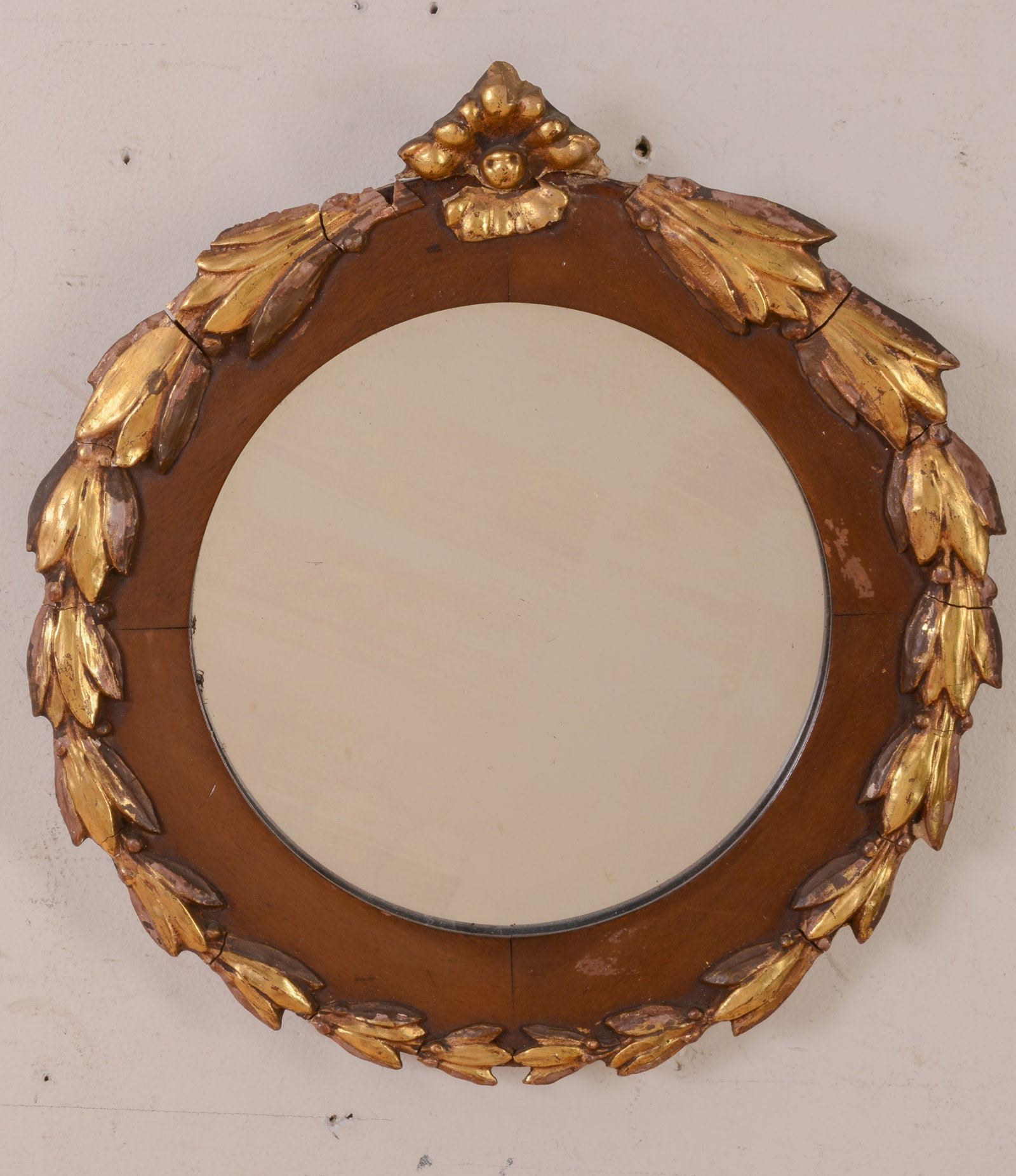 Small Round Mirror With Gilt.: Diameter 11 inches.