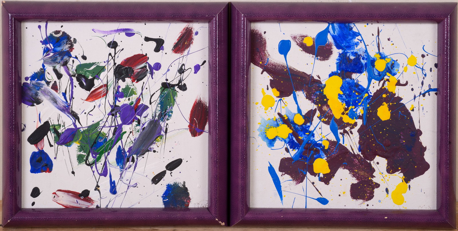 Pair of Small Modernist Splatter Paintings. (1 of 3)