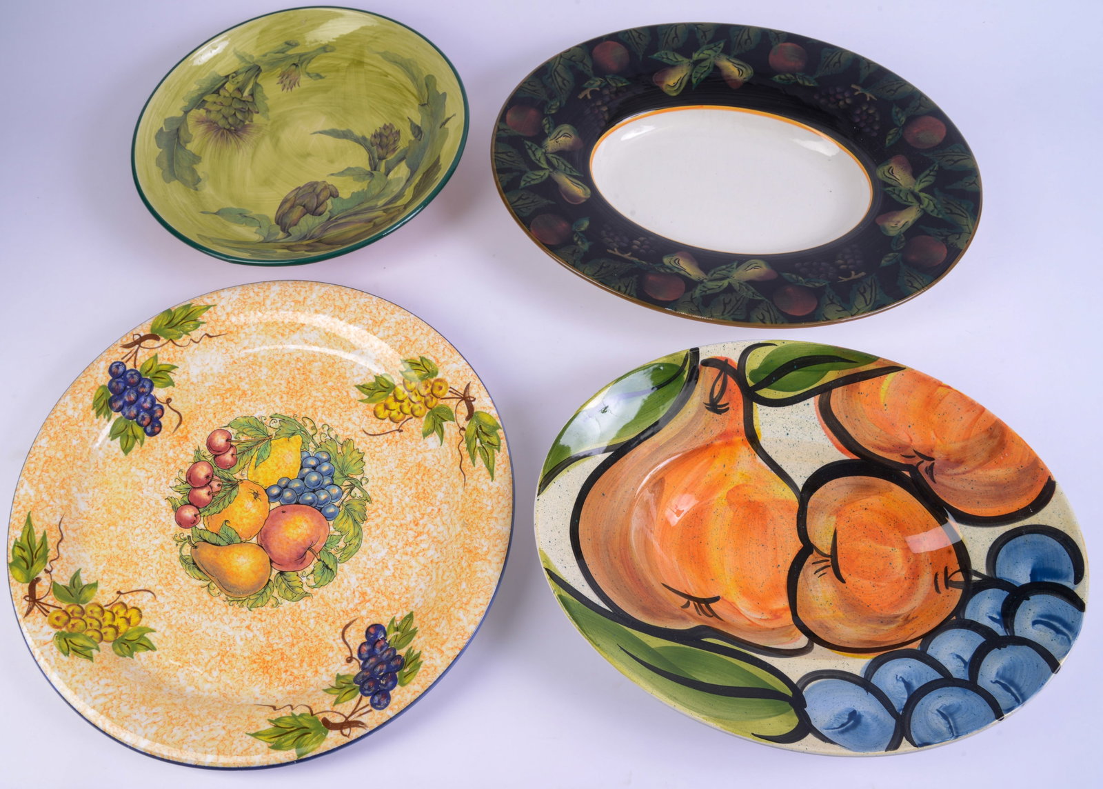 Four Italian Pottery Platters. (1 of 7)
