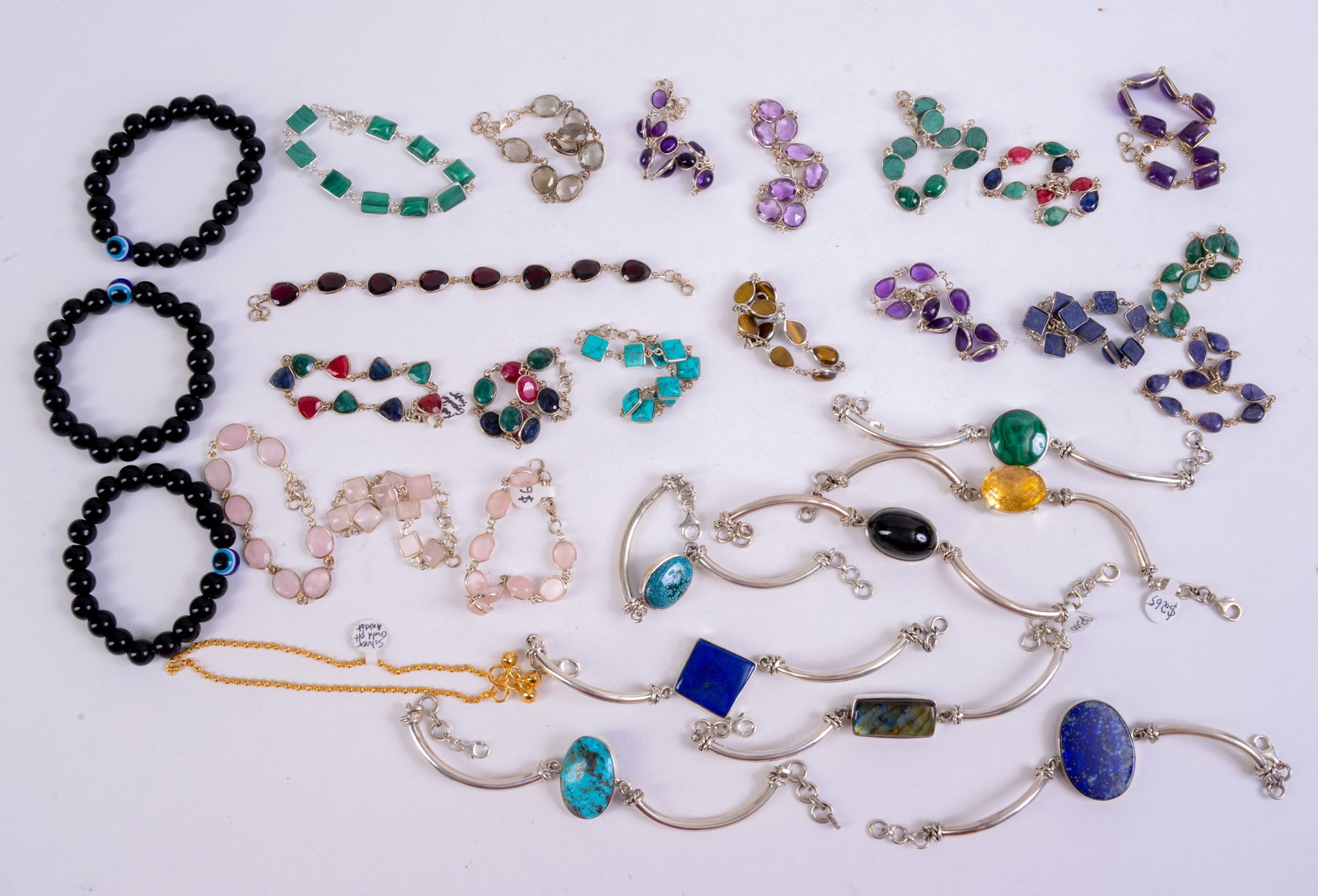 Large Group of Stone and Costume Bracelets. (1 of 4)