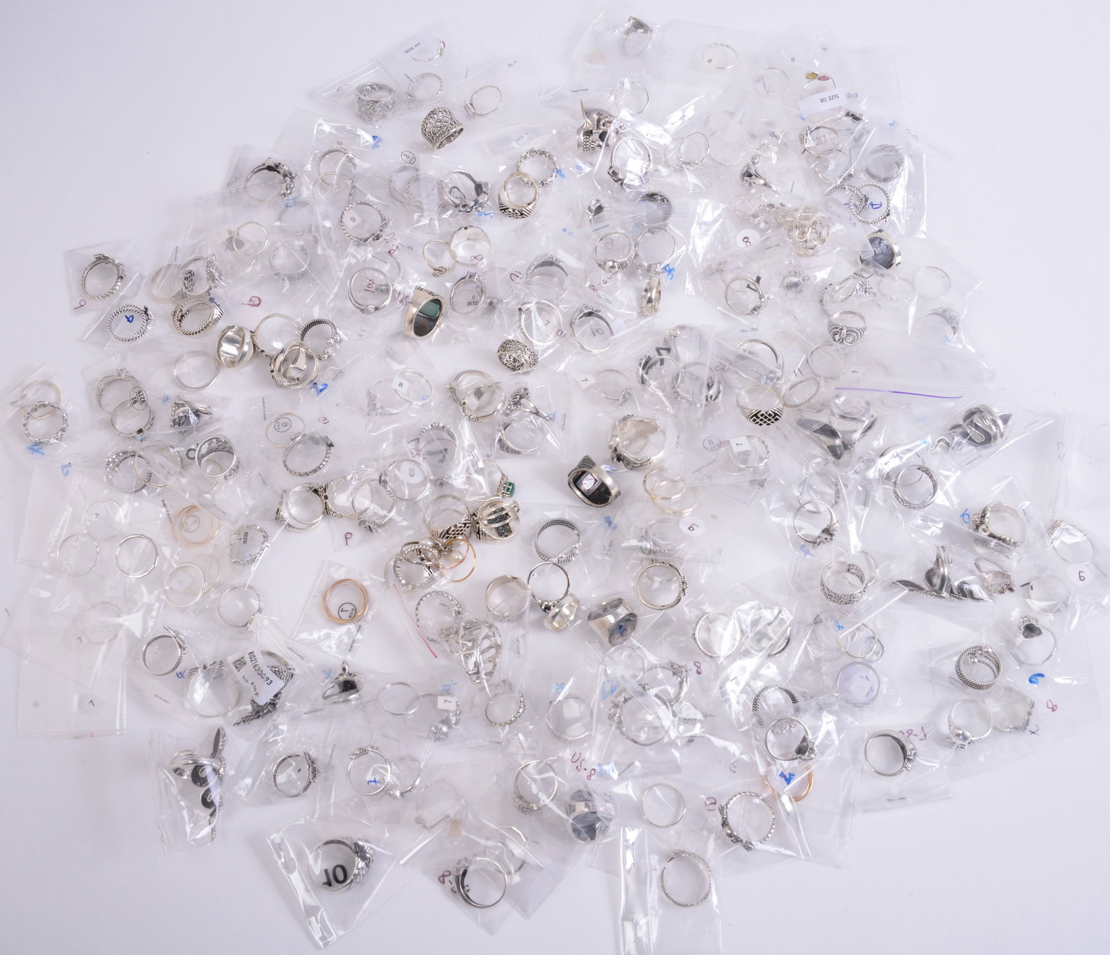 Large Group of Metal Rings.: Various sizes.