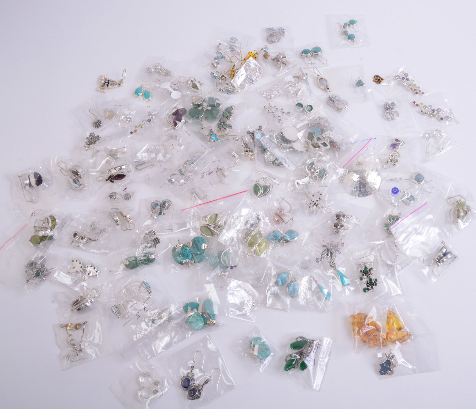 Large Group of Earrings.: Some sterling. Longest length 2.5 inches.
