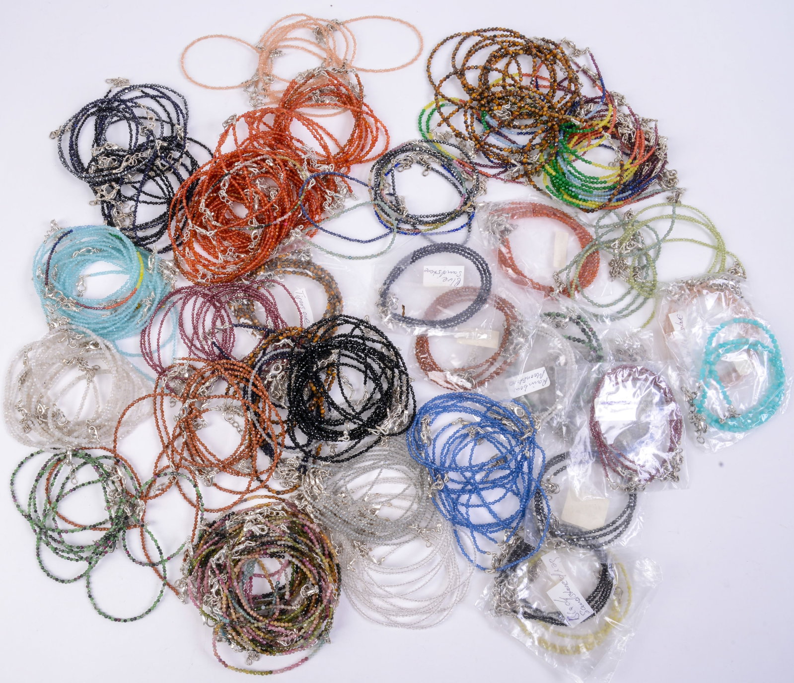 Large Group of Thin Beaded Bracelets. (1 of 4)