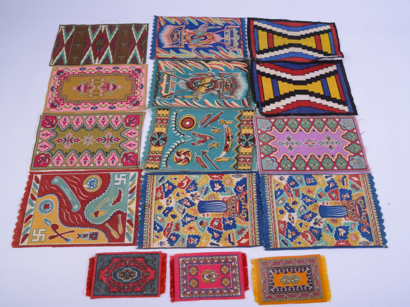 15 Tobacco Flags.: Largest 5.25 x 8.25 inches.
