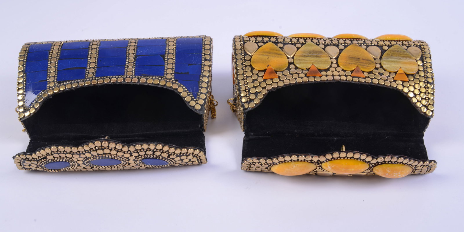 Two Nepali Purses With Stones.: 5 x 7.5 inches.