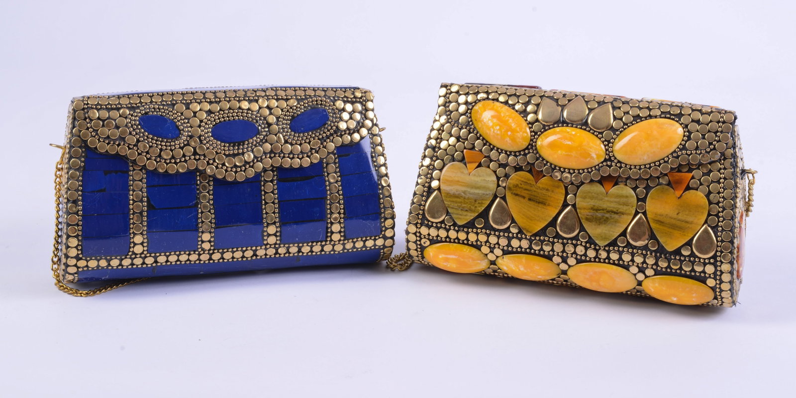 Two Nepali Purses With Stones. - 2