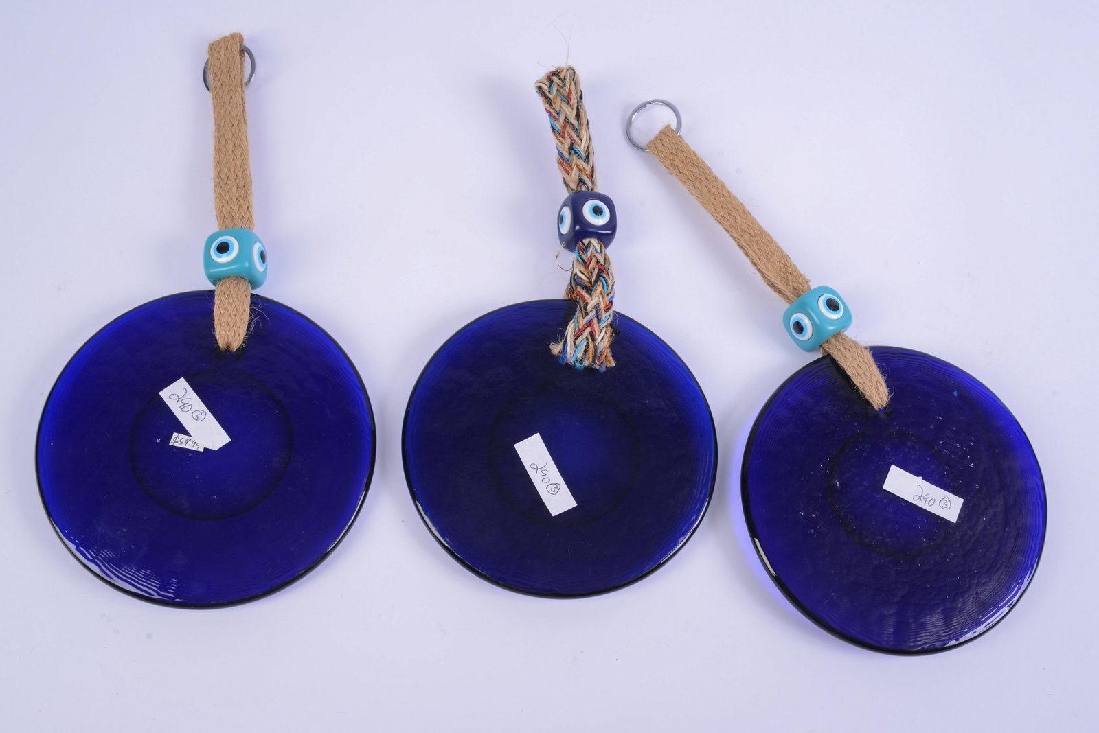 Three Blown Glass Hanging Decorations. - 2