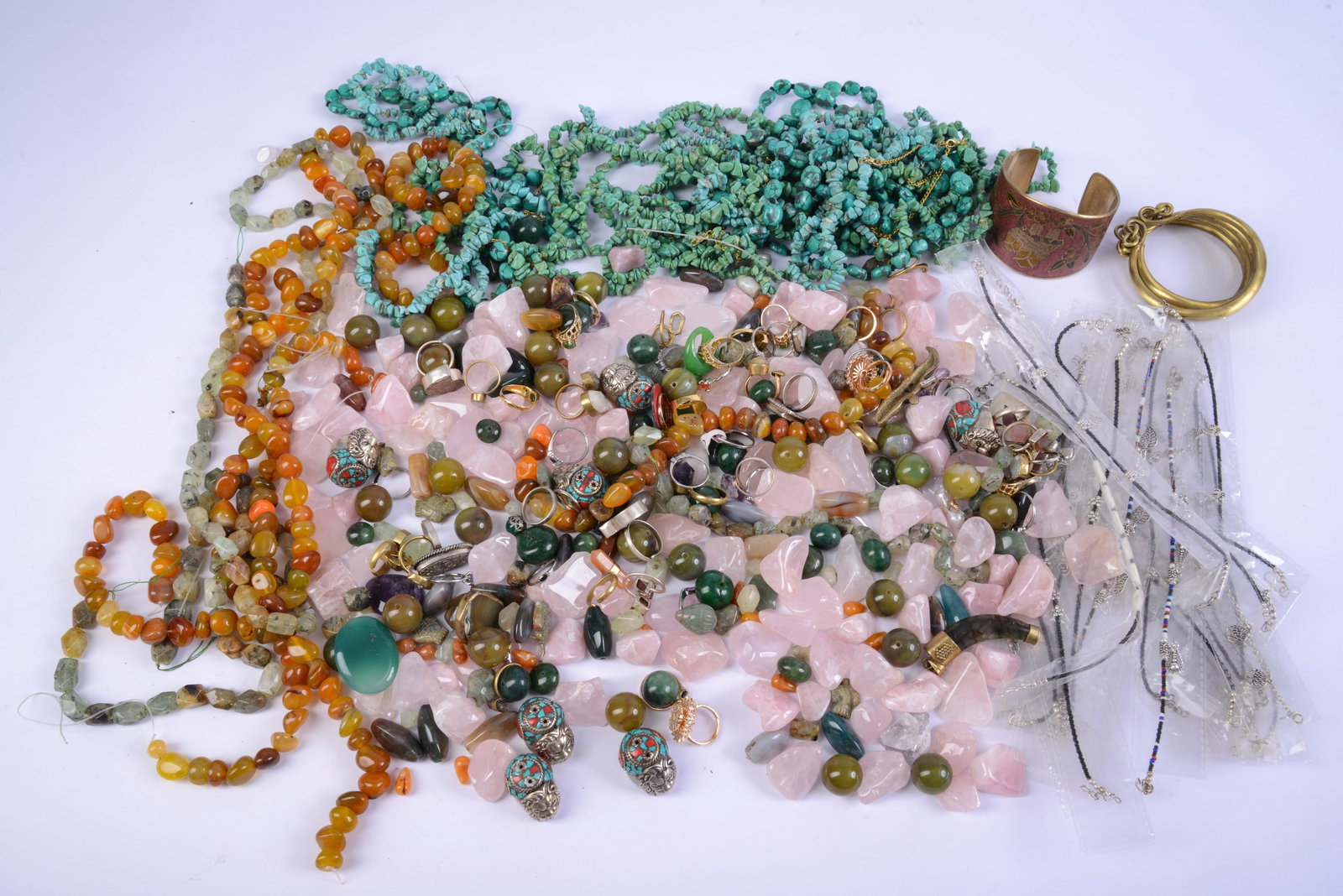 Collection of Stones, Necklaces, and Bracelets. (1 of 5)