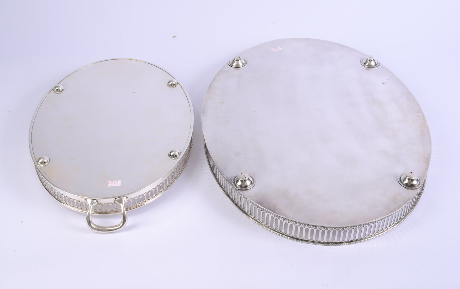 Two Silverplate Trays With Galleries. - 2