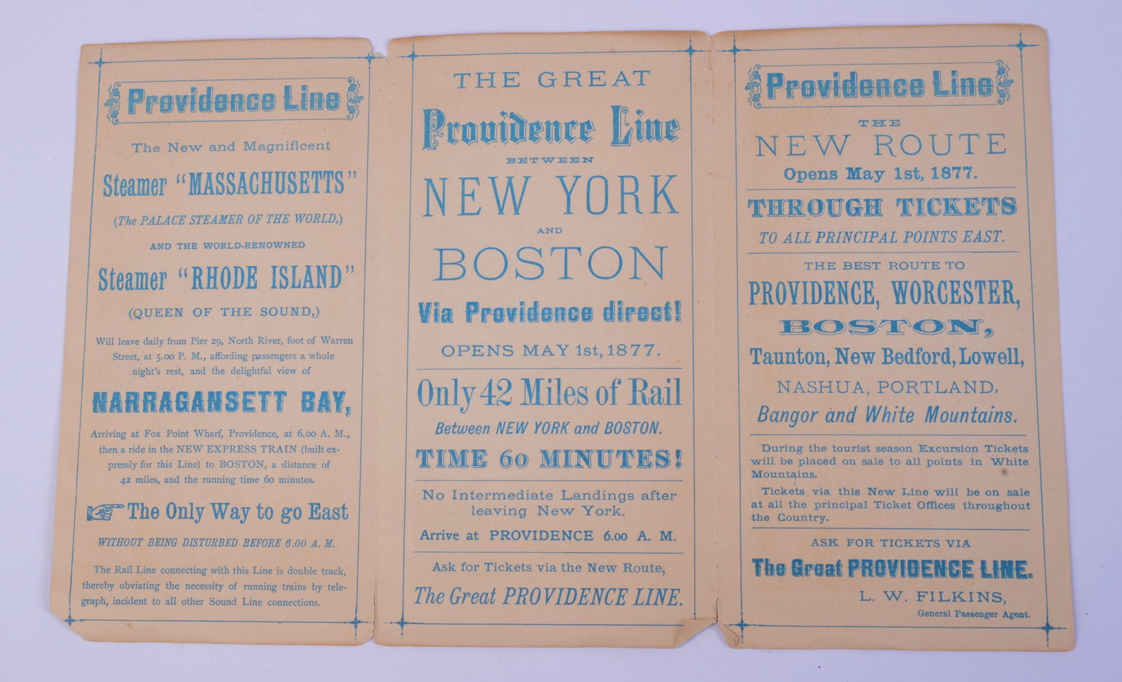 Three Providence Line Advertisements. - 2