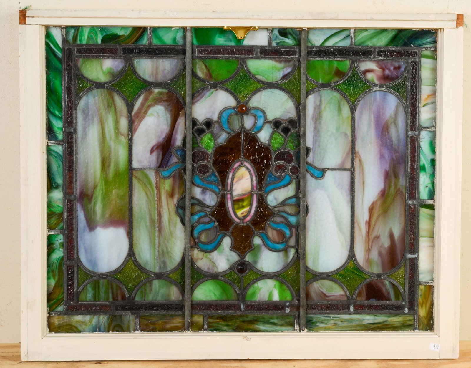Antique Stained Glass Window.: 24 x 30.5 inches.