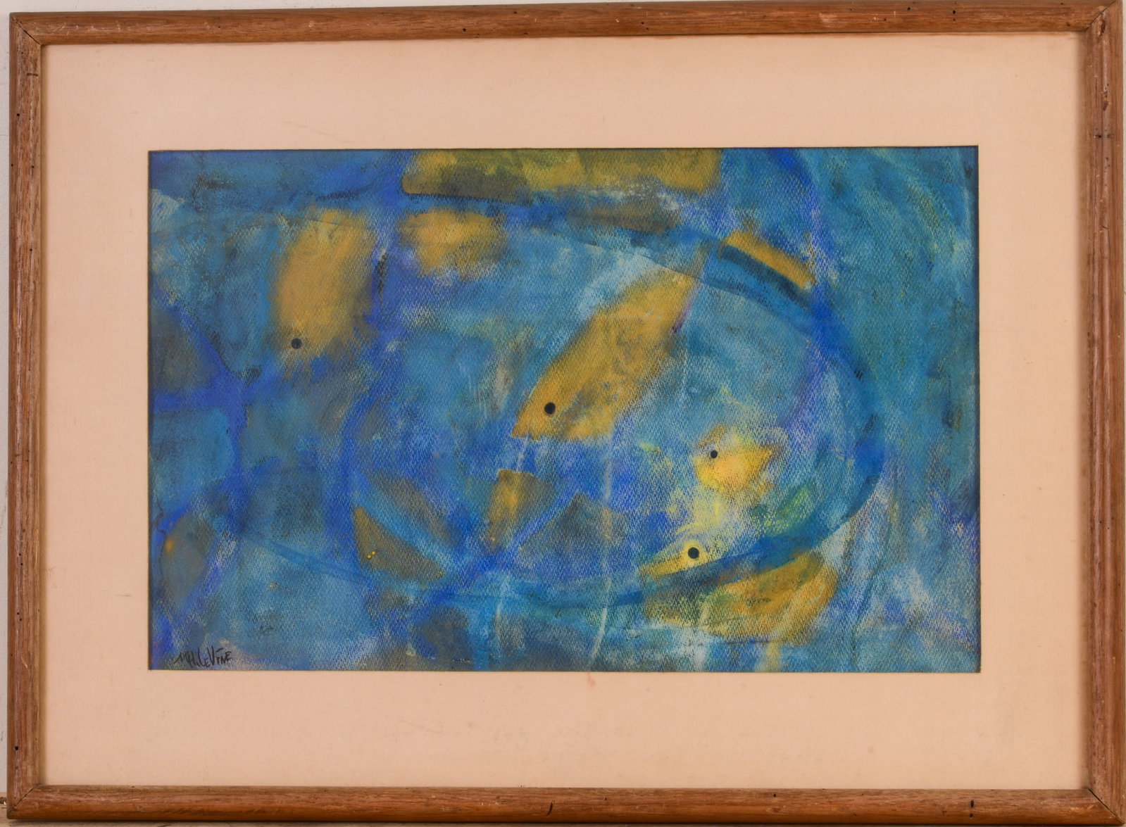 Marvin Henry Levine. School.: Ink and watercolor on paper, 13.5 x 21.5 inches, sight. Label on verso. Framed, 21.5 x 29.5 inches.