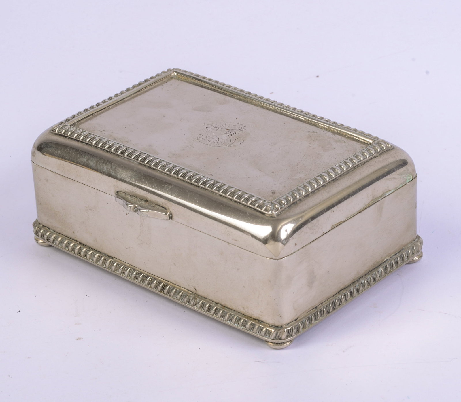 Silverplate Box.: 2 x 5 x 3.5 inches.