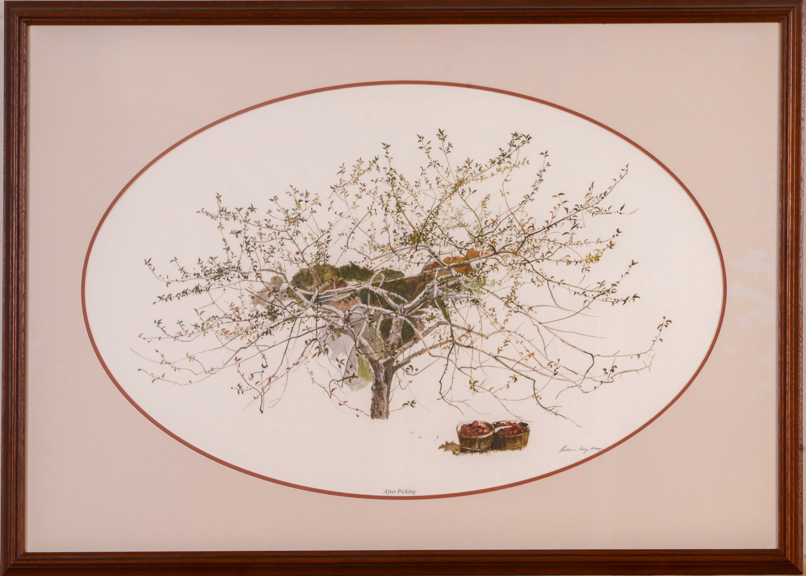 Andrew Wyeth Print: After Picking.: Framed, 26 x 36.5 inches.