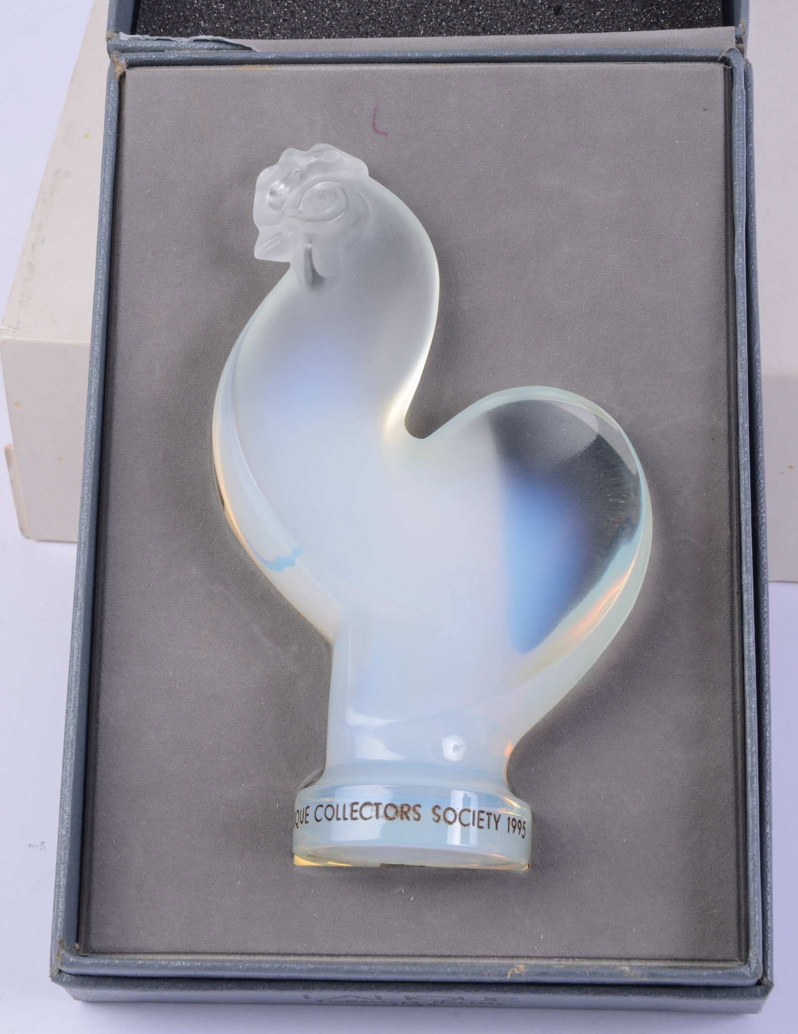 Lalique Collector's Society Rooster.: Height 5 inches, in original box.