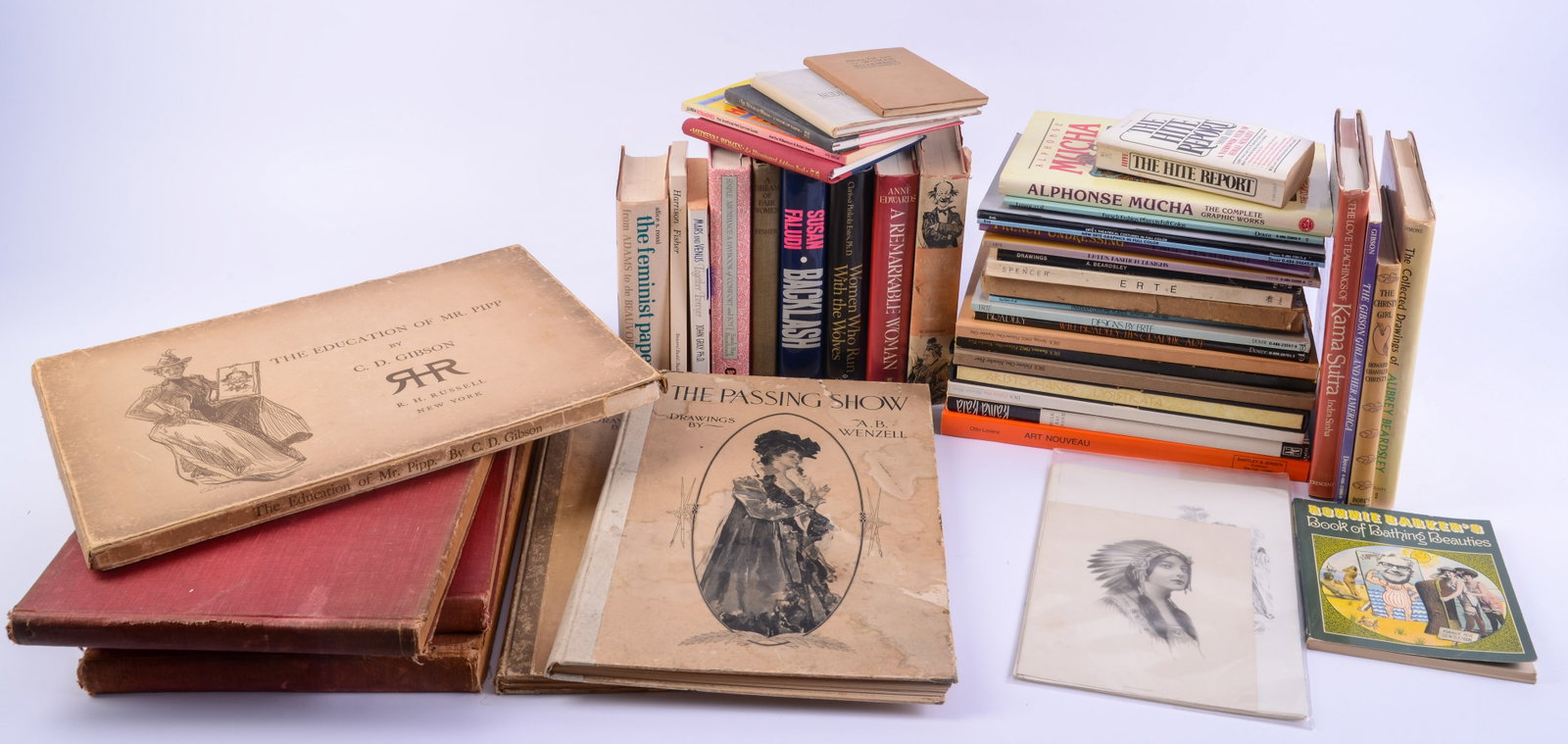 Large Collection of Book Relating to Women.: Including The Education of Mr. Pipp, The Gibson Book, The Passing Show, and Others.