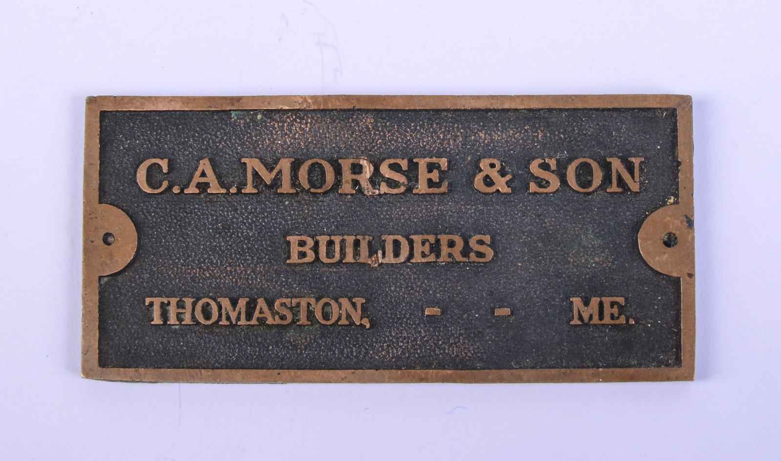 C.A. Morse & Sone Builders Brass Plaque. (1 of 2)