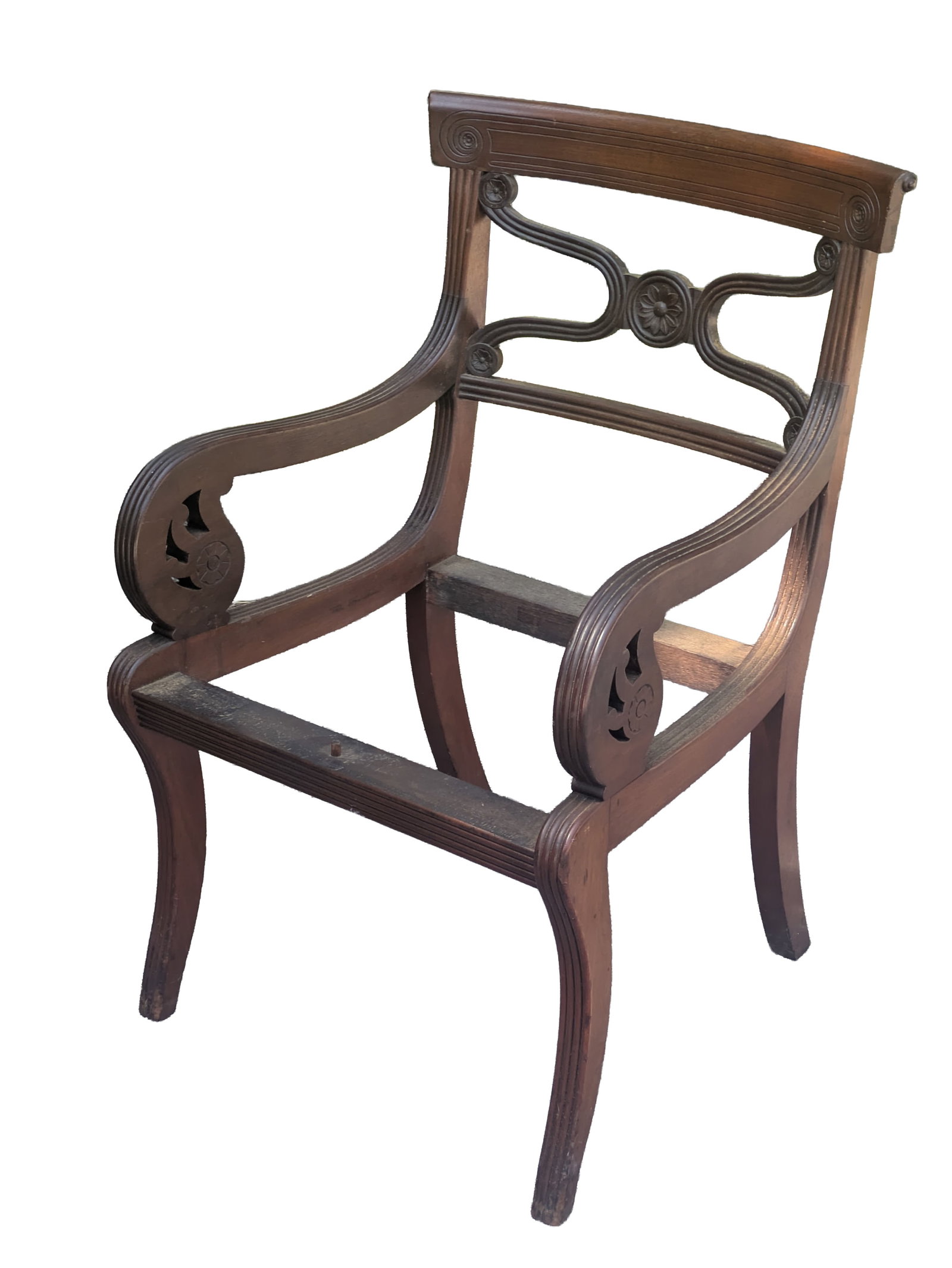Victorian Side Chair.: Height 37 inches. Lacking Seat.