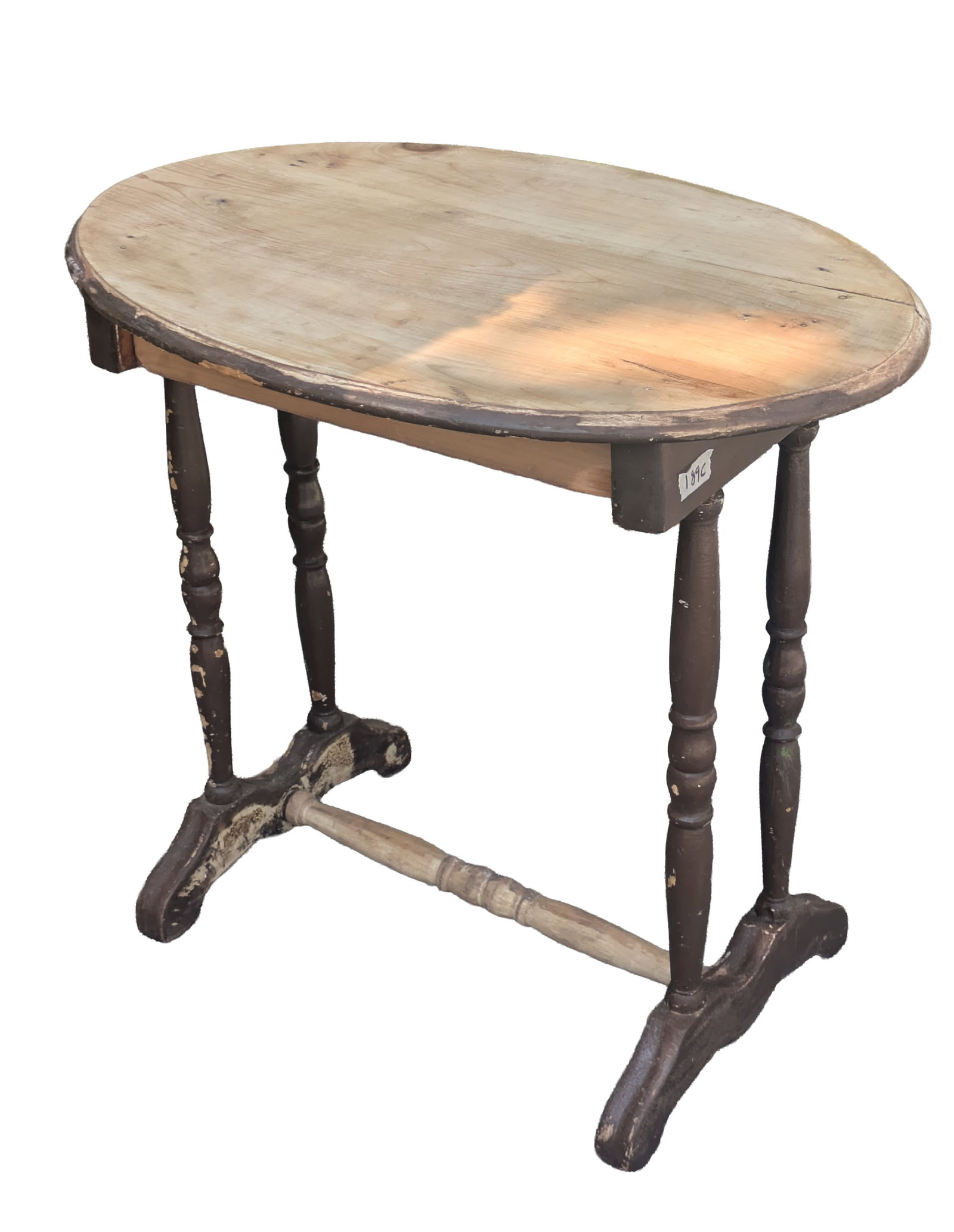 Side Table in Brown Paint.: Height 27.5 inches. Needs repairs.