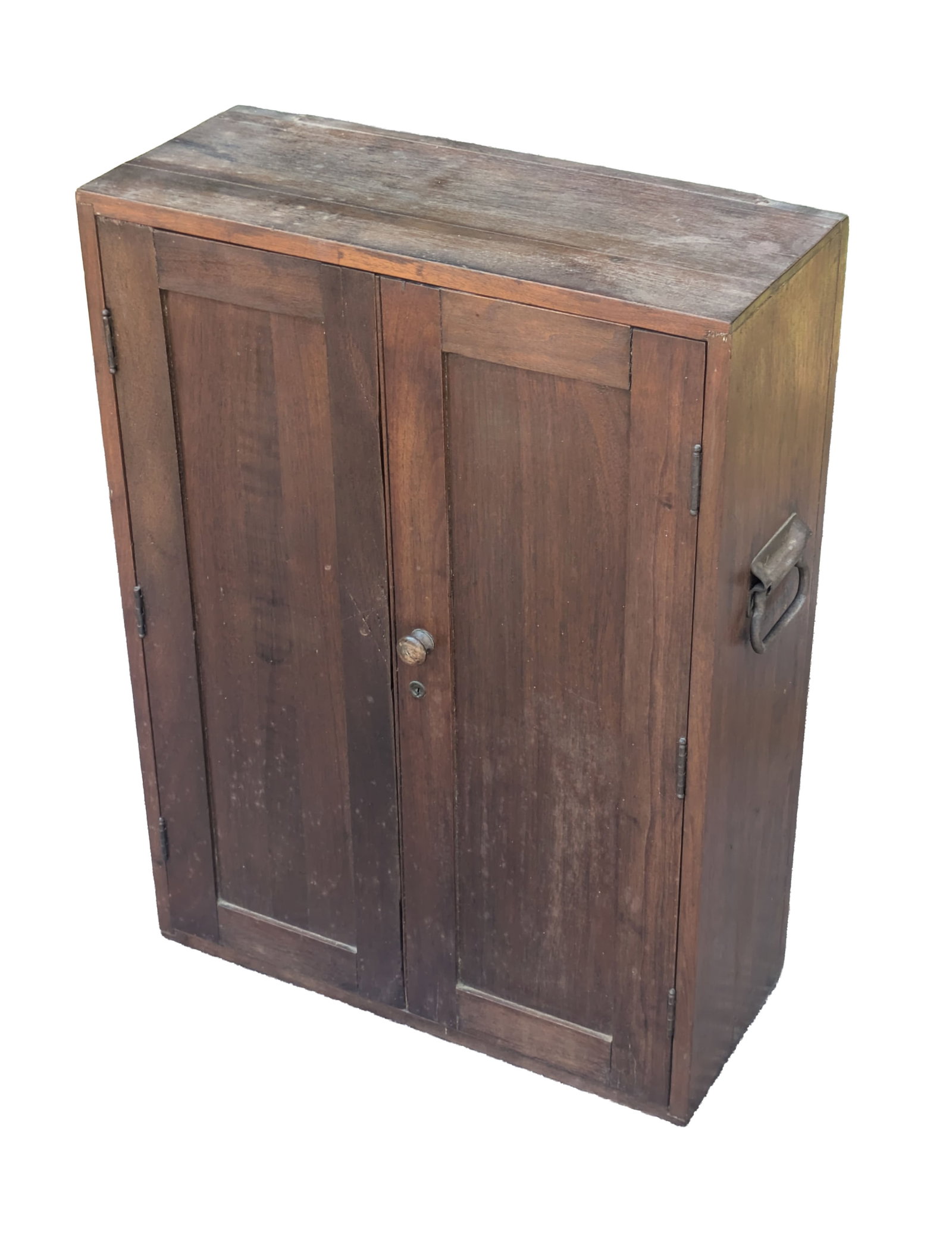 Mahogany Wall Cabinet: 27 x 19.5 x 8 inches.