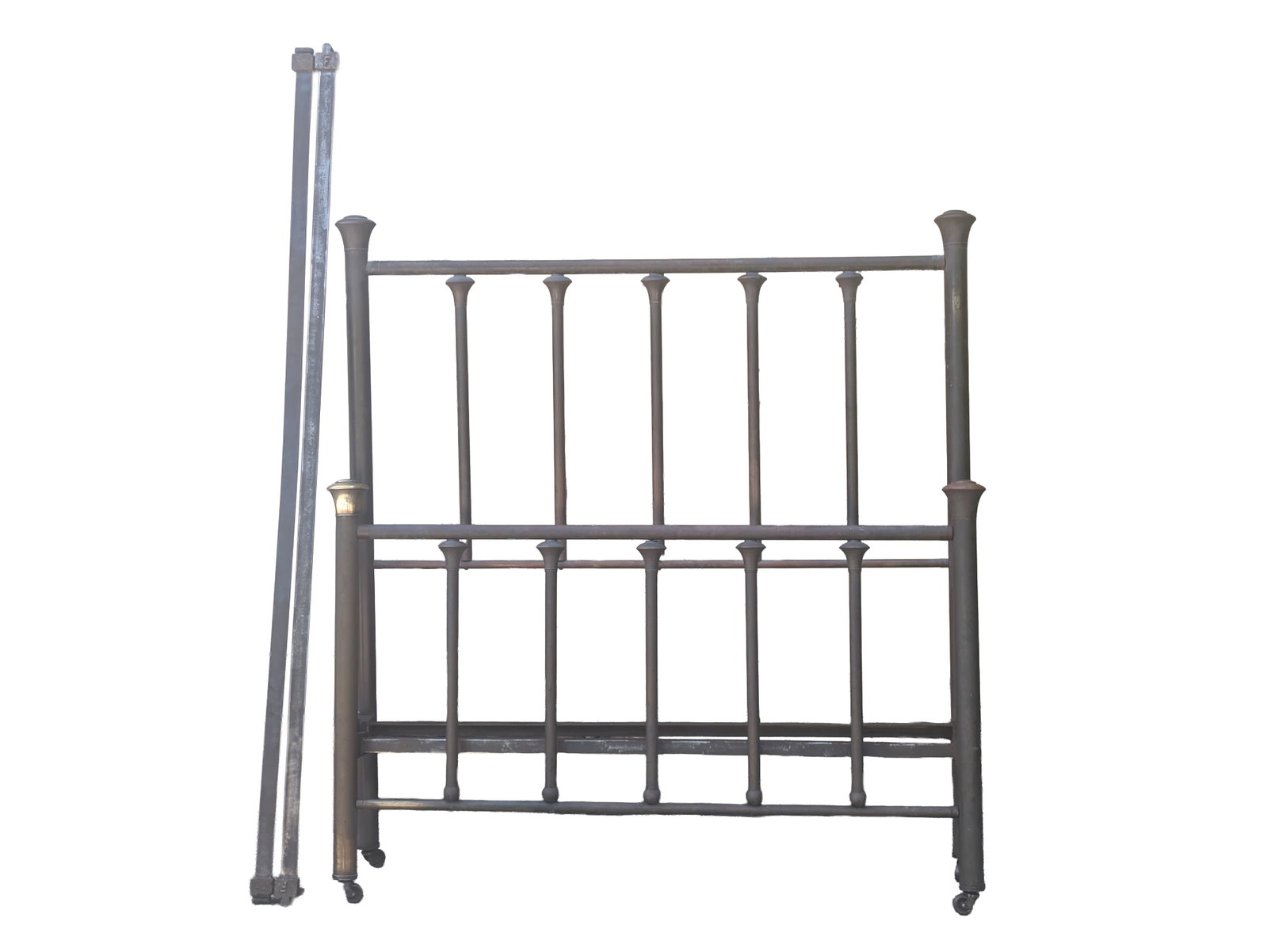 Brass Double Bed.: Height 57 inches, width 53 inches, length 73 inches.