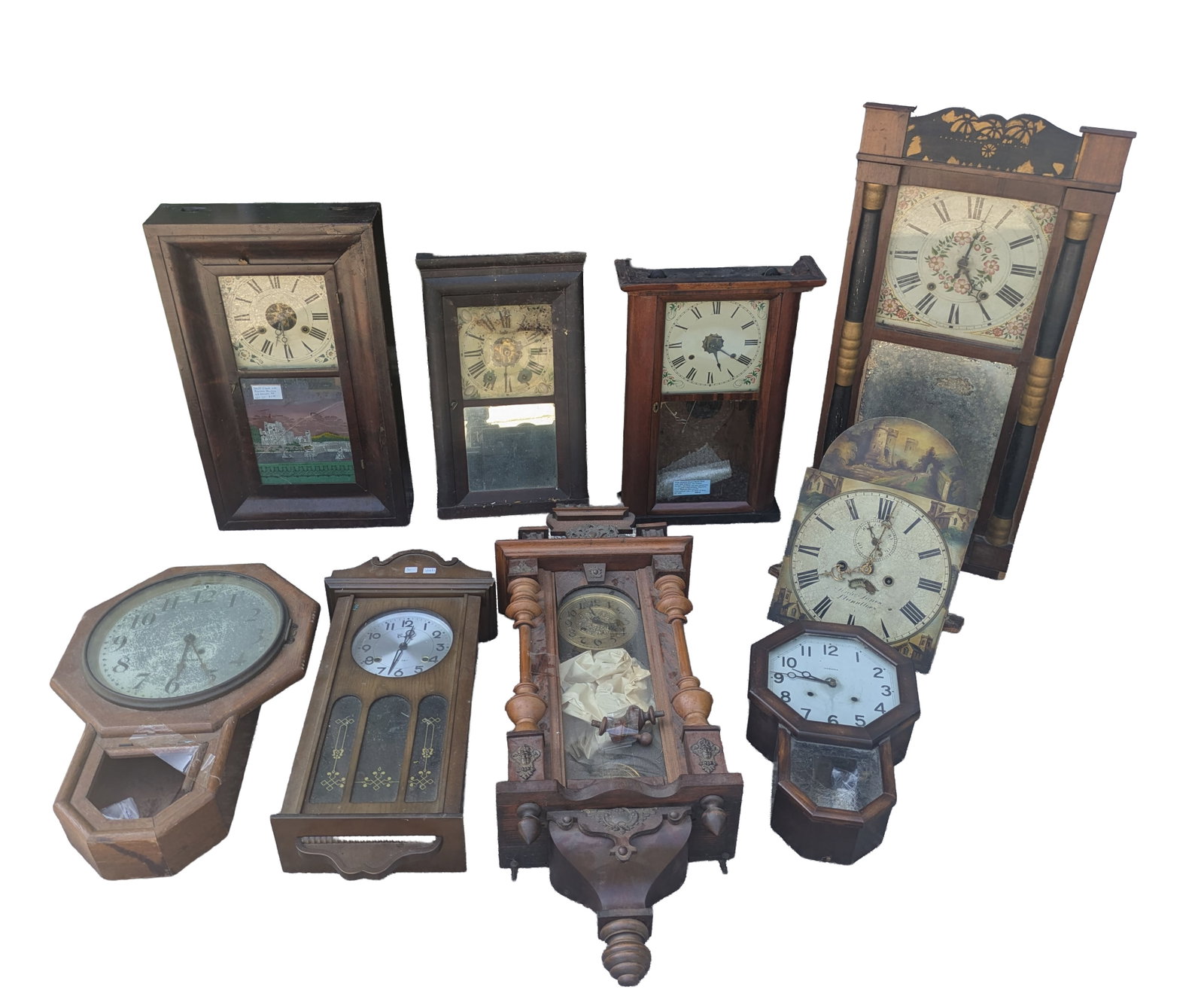 Collection of Clocks and Clock Parts. (1 of 10)