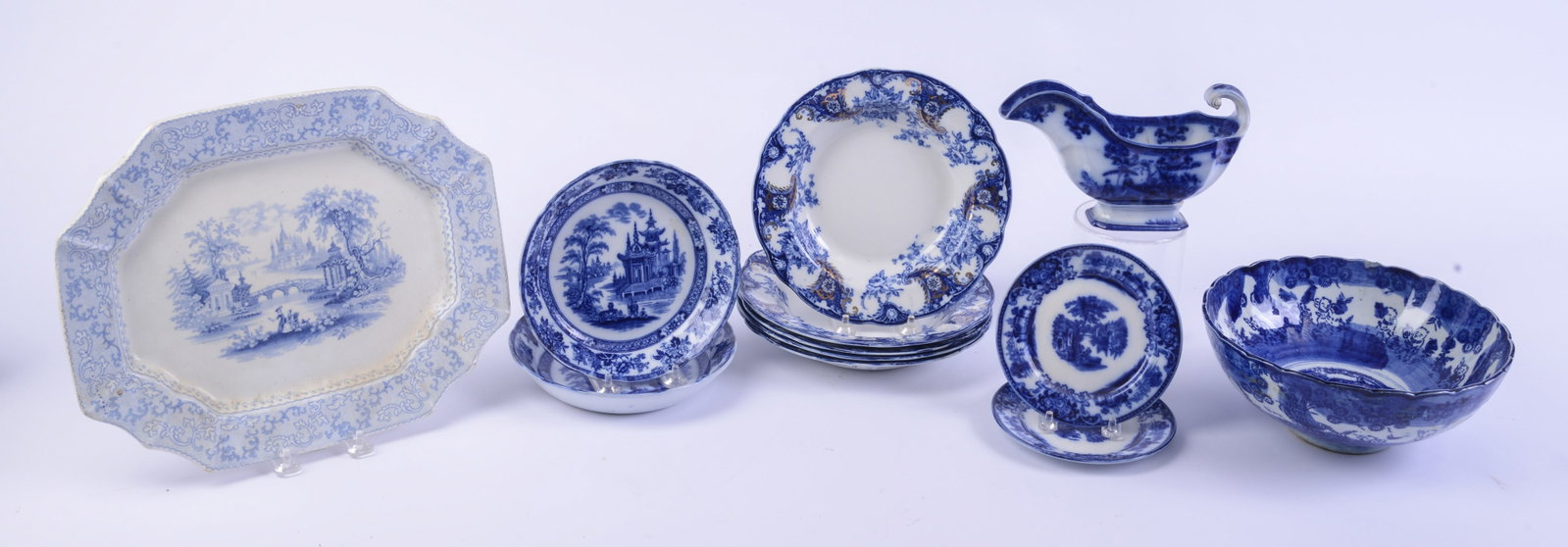 Group of Flow Blue Pieces. (1 of 5)