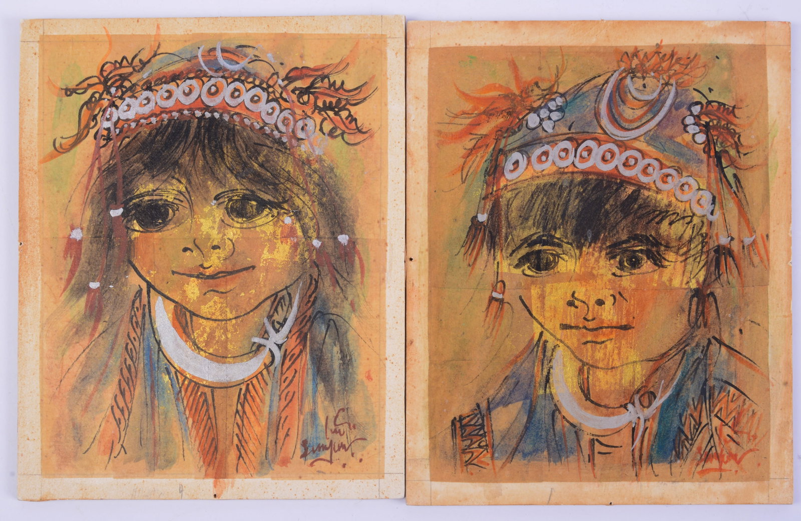 Sumpow Dhepratum. Two Portraits of Children. (1 of 2)