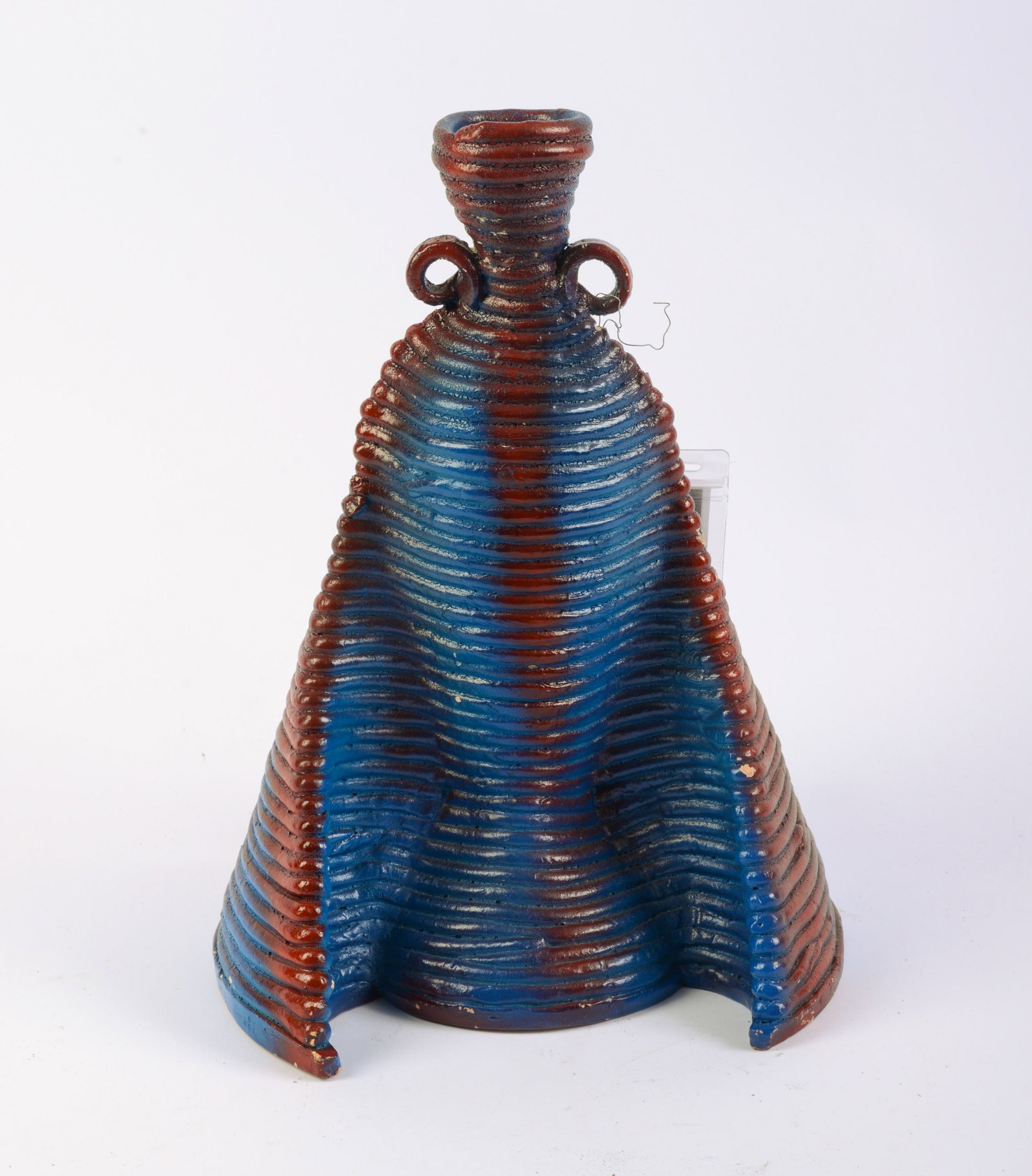 Coil Pottery Vase by Daniel Gehan.: Height 13 inches.
