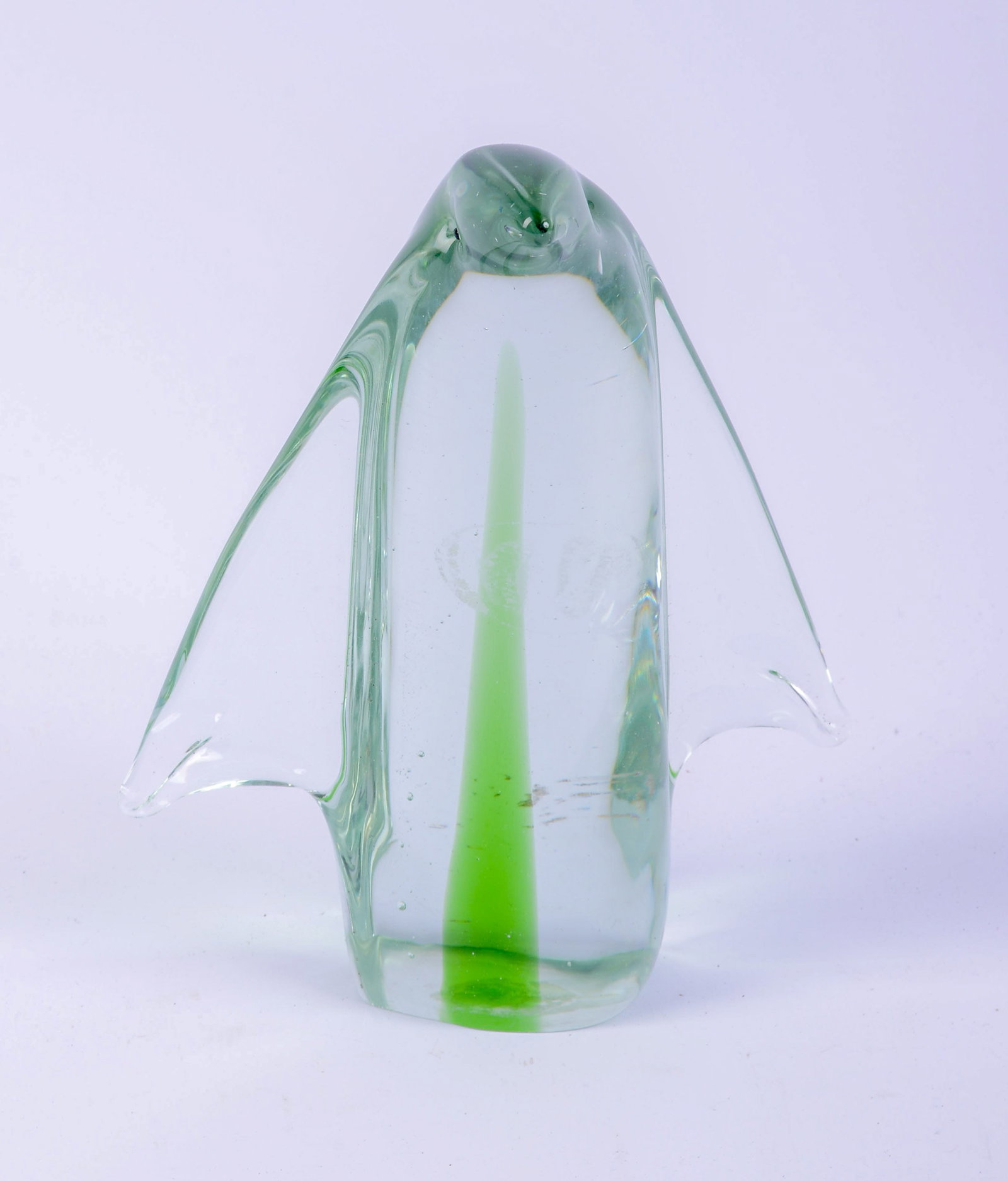 Glass Penguin Sculpture.: Height 8.5 inches.