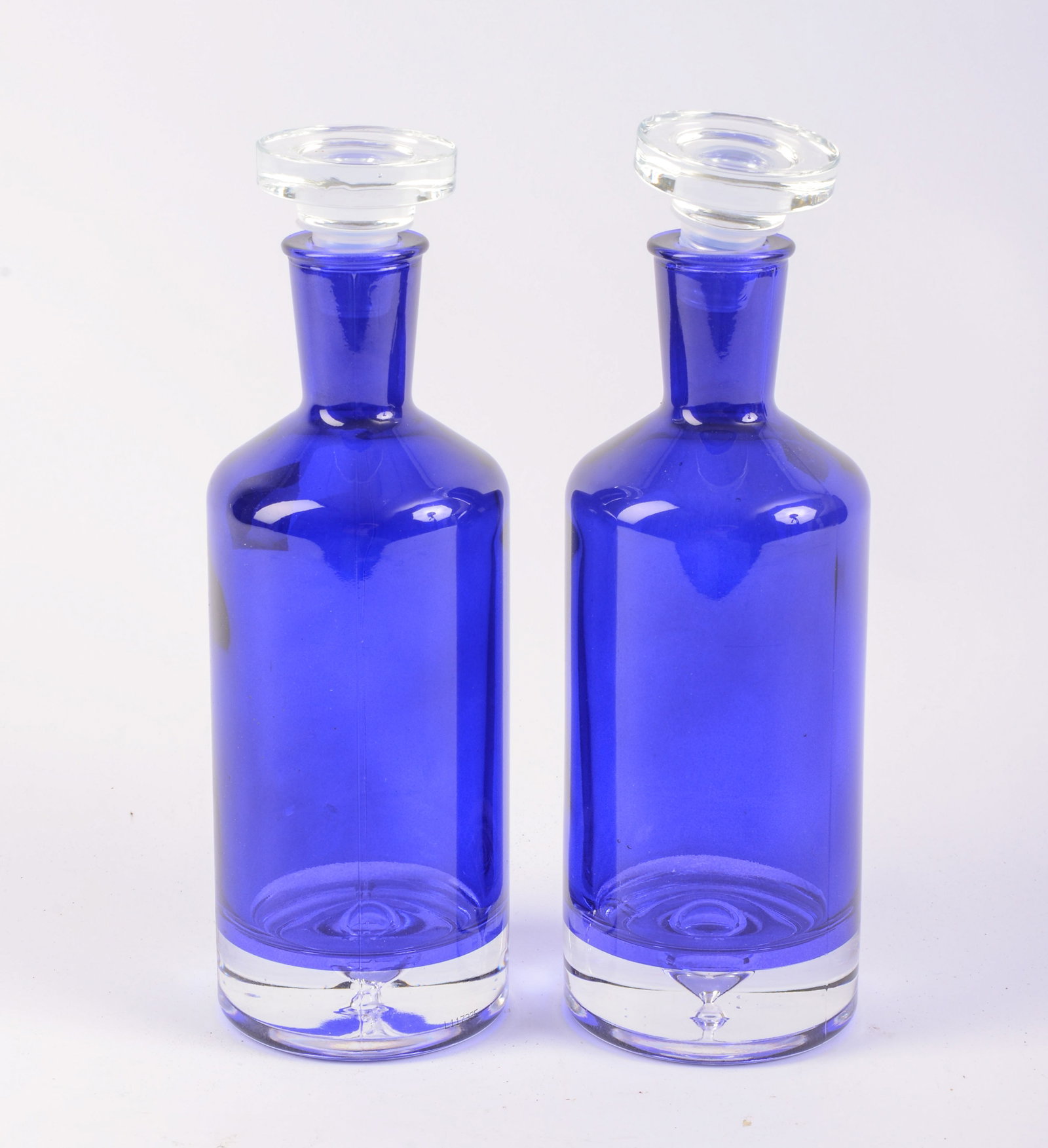 Two Cobalt Blue Decanters.: Height 11.5 inches.