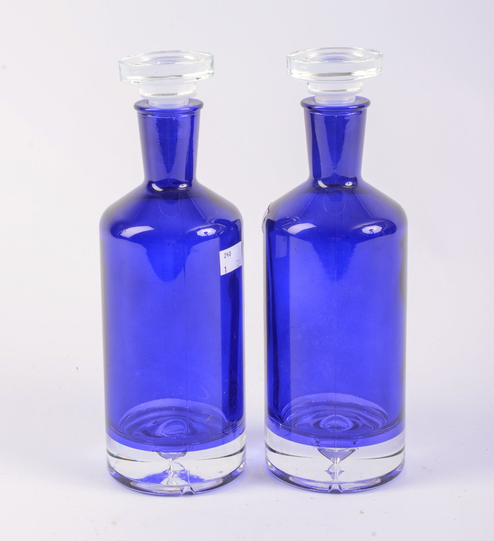 Two Cobalt Blue Decanters. - 2
