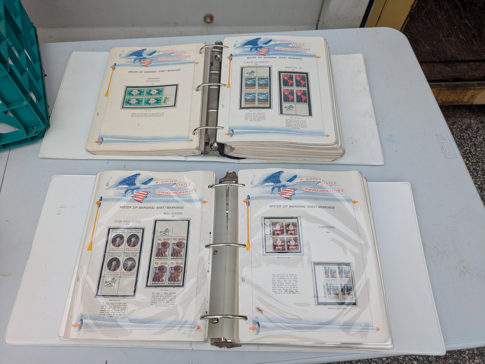 Collection of 41 First Day of Issue of US Stamps 1983-1987: From June 9, 1983 to Aug 26, 1987 Each volume contains 41 First Day Issue Stamps with a Golden Replica on a 22 KT Gold Surface.