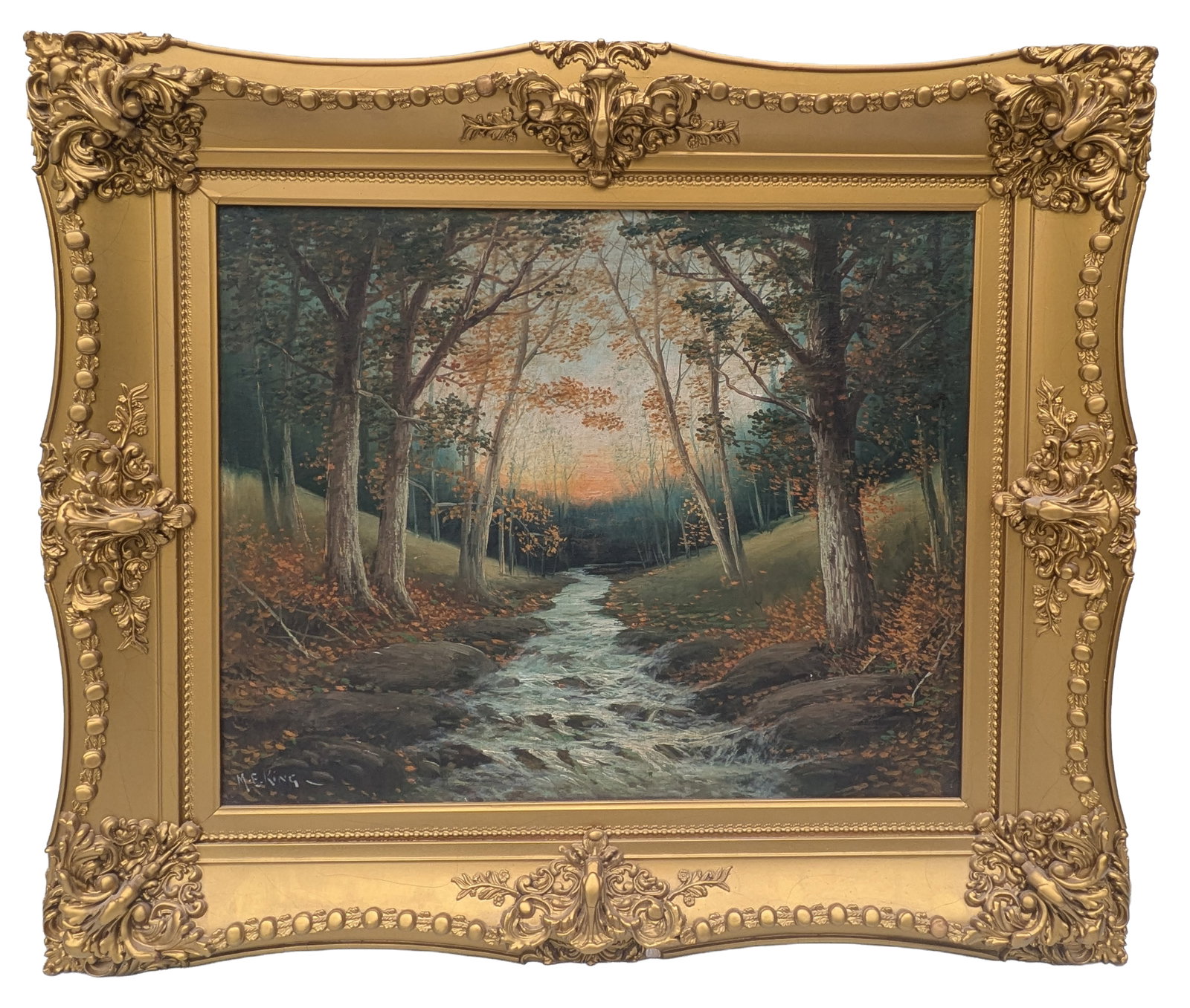 Mary Elizabeth King (1899-1991 Washington D.C.). Forest Landscape.: Signed LL. Oil on canvas, 20 x 24 inches. Framed, 30 x 34 inches.