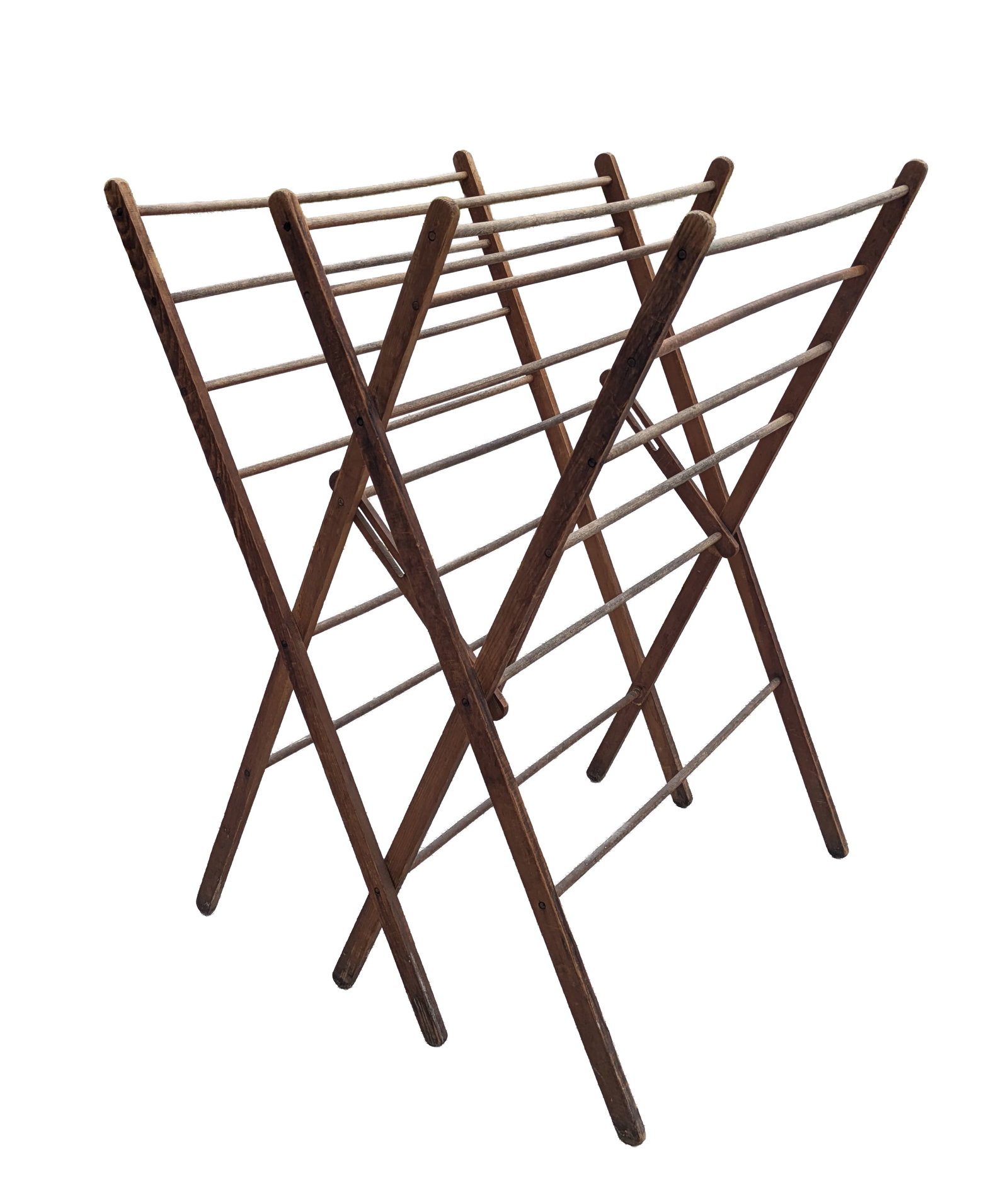 19th C Drying Rack: 33 1/2 x 48 Open, 33 1/2 x 54 Closed