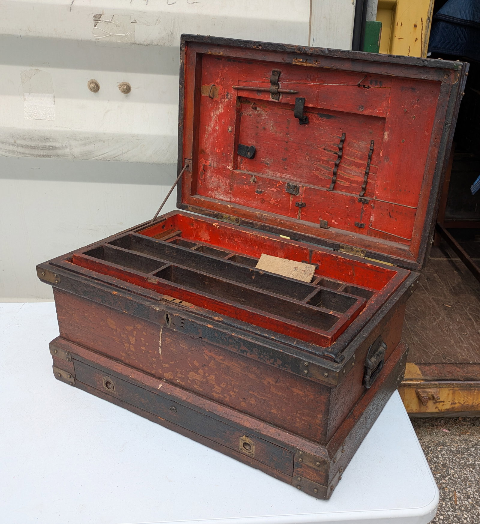 19th C Brass Bound Tool Chest - 2
