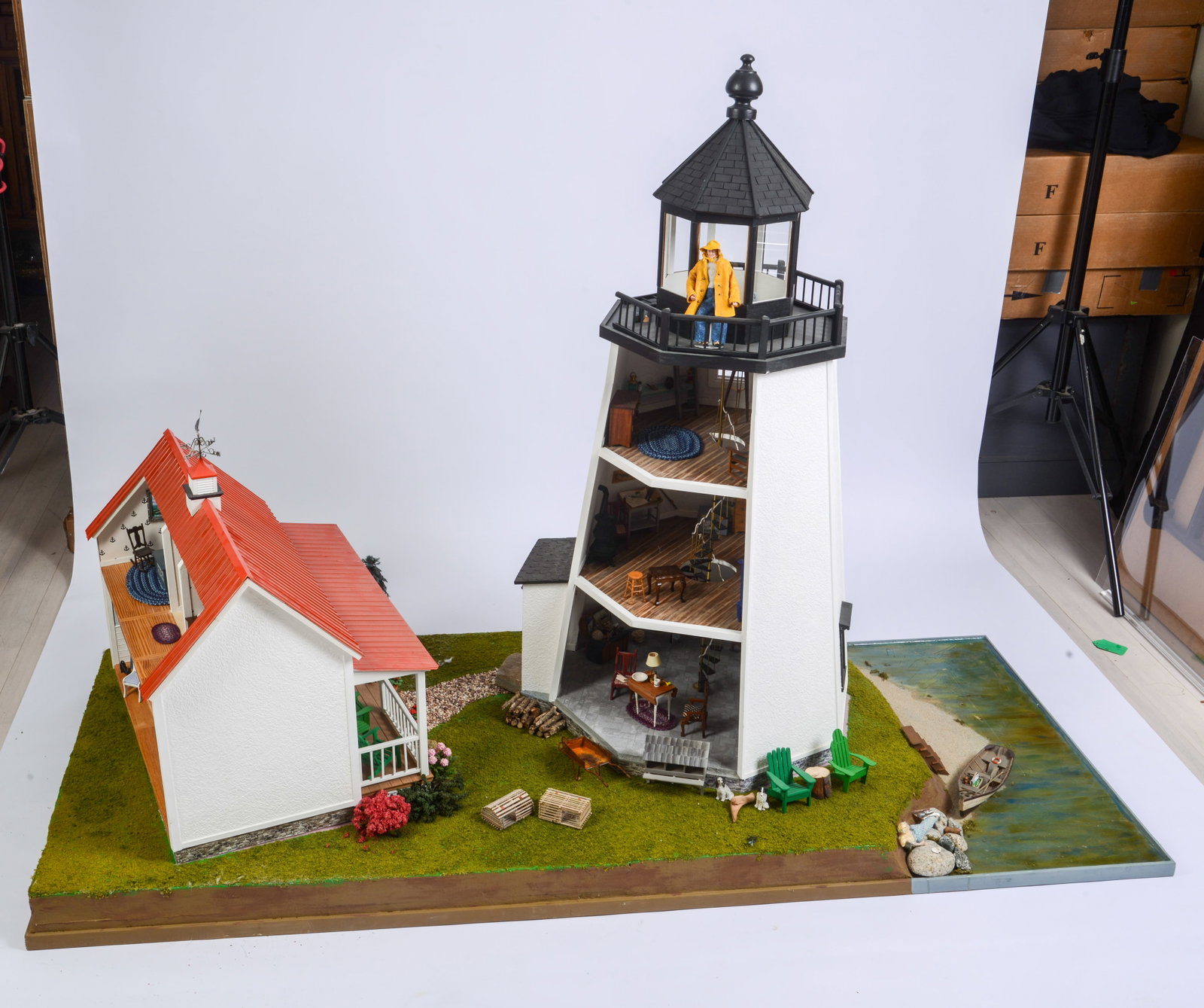 Large Model of Portland Headlight.: Height 53 inches, length 72 inches, depth 30 inches.