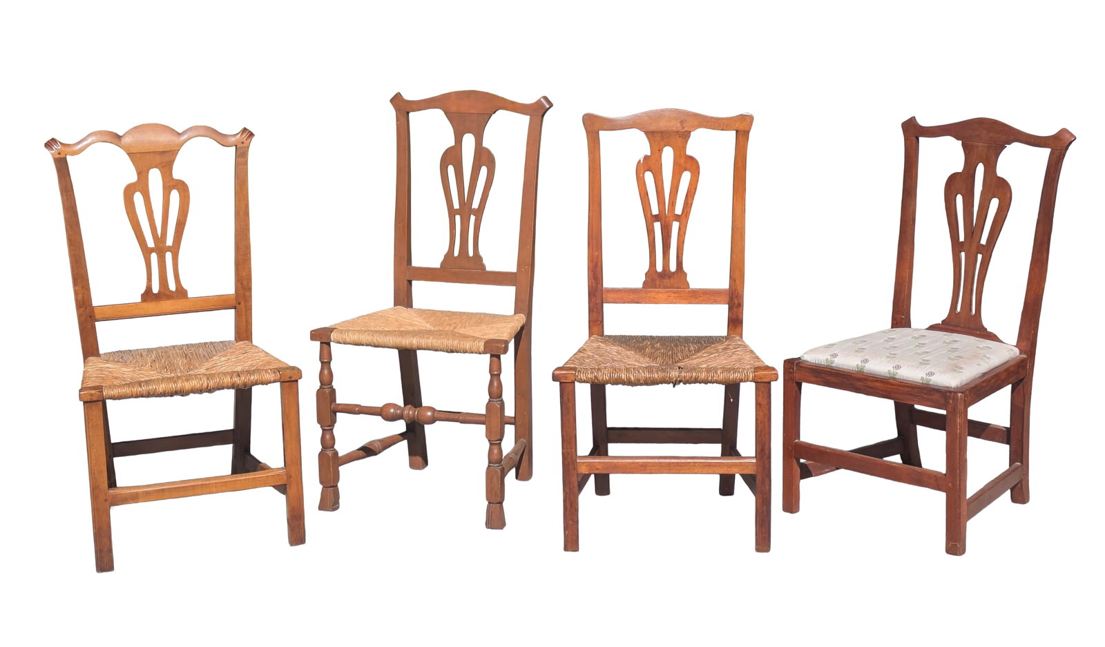Four Country Chippendale Side Chairs.: Fair condition.