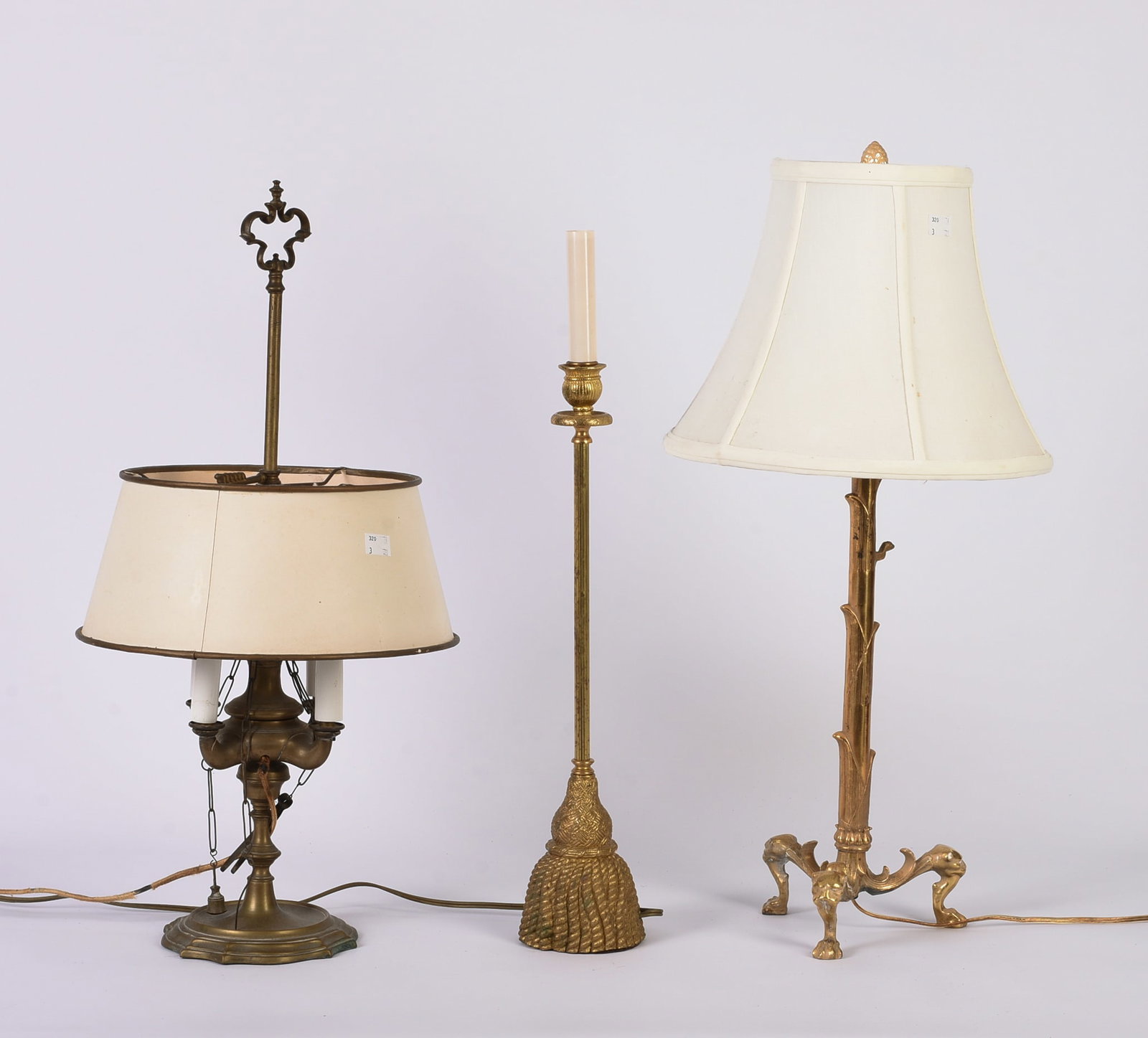 Three Brass Table Lamps. - 2
