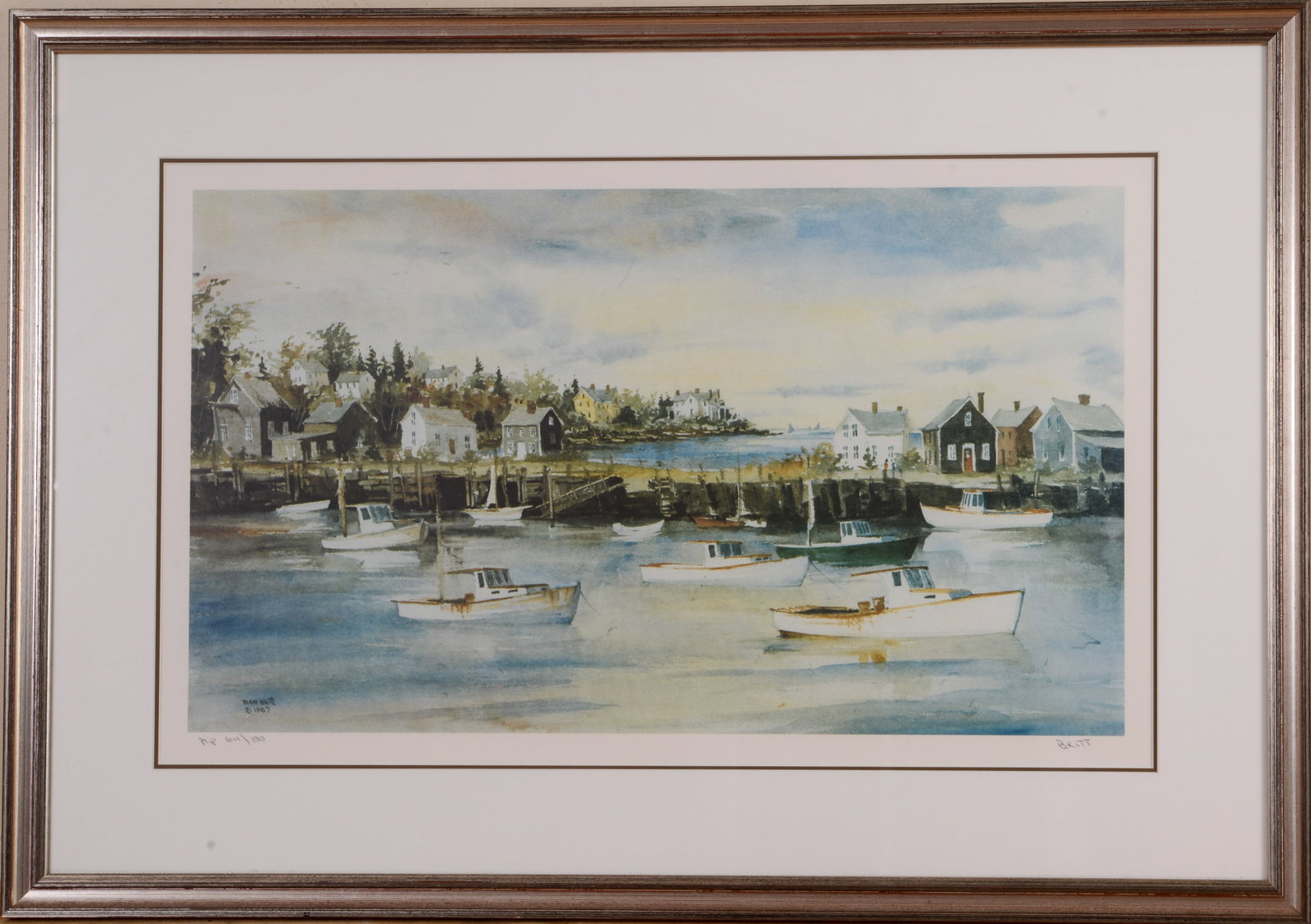 Dan Britt. Maine Harbor.: Framed print, 24 x 34 inches.