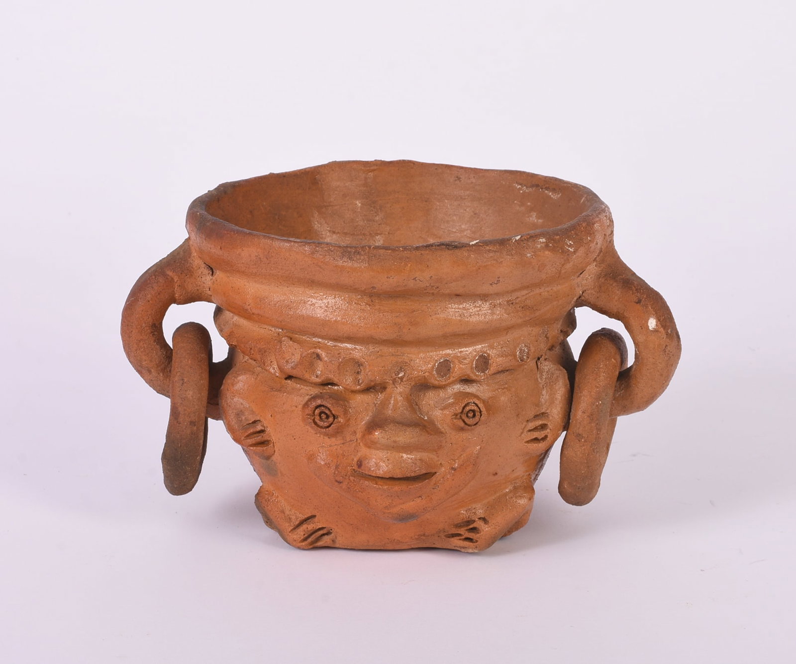Studio Pottery Face Bowl.: Height 5 inches.
