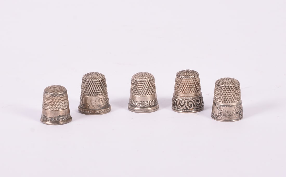 Five Sterling Silver Thimbles. (1 of 3)