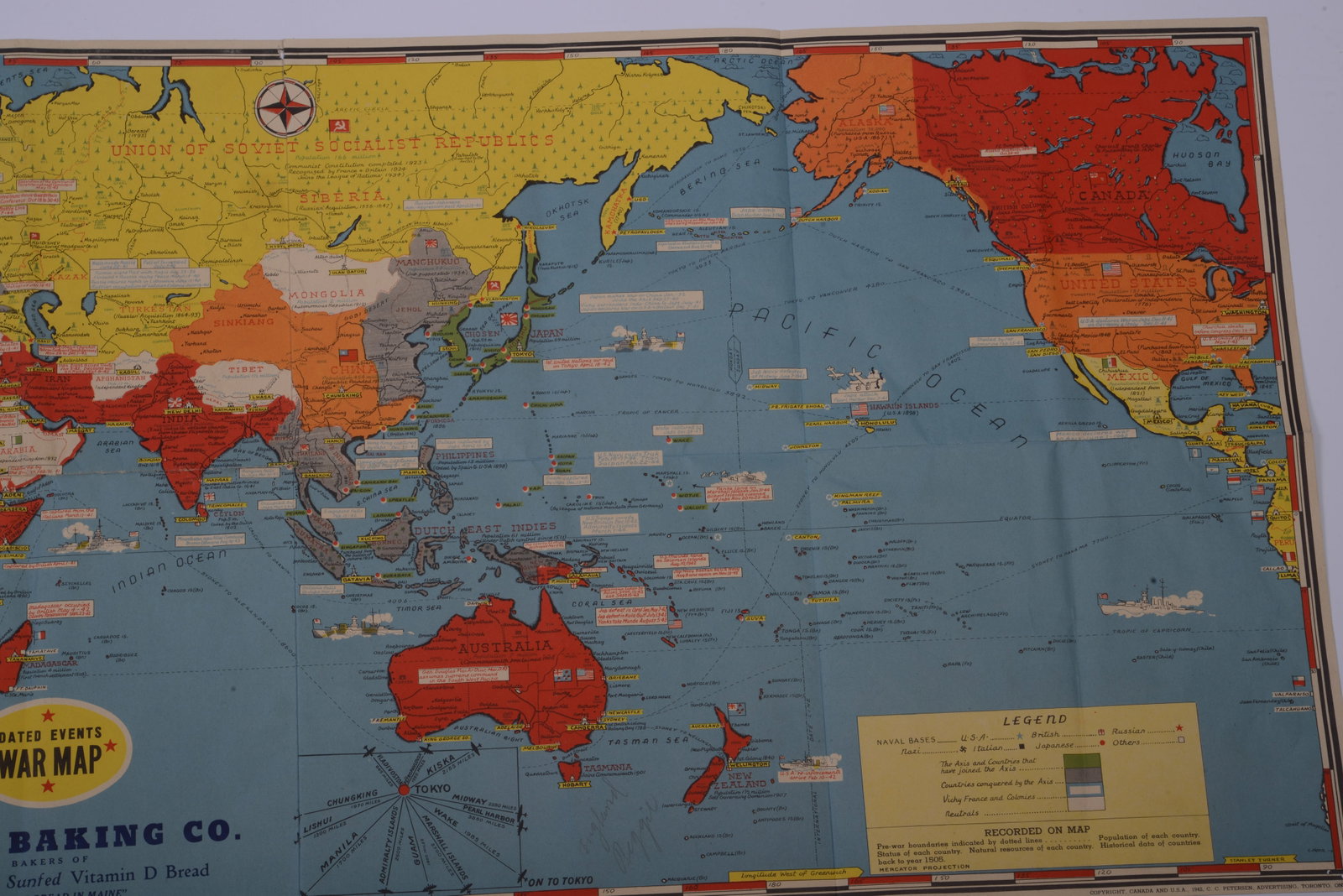 Maine Baking Co War Map. - 3