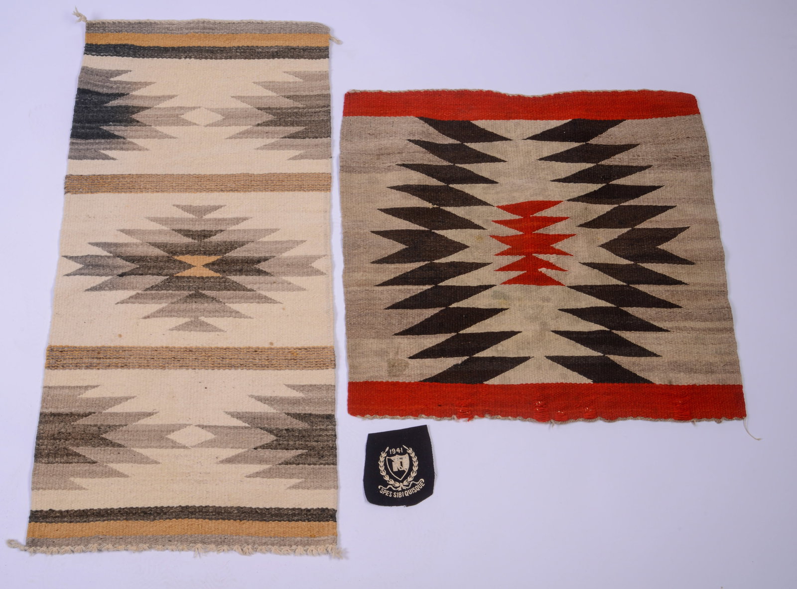Two Handwoven Blankets.: 18 x 36 and 25 x 23 inches.