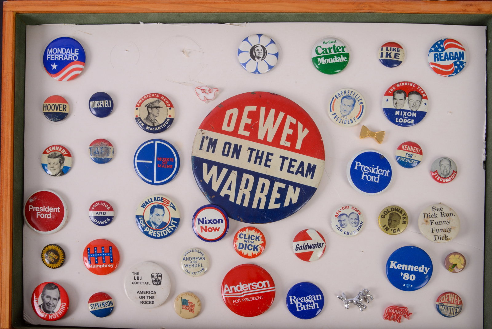Shadowbox of Political Pins. (1 of 1)