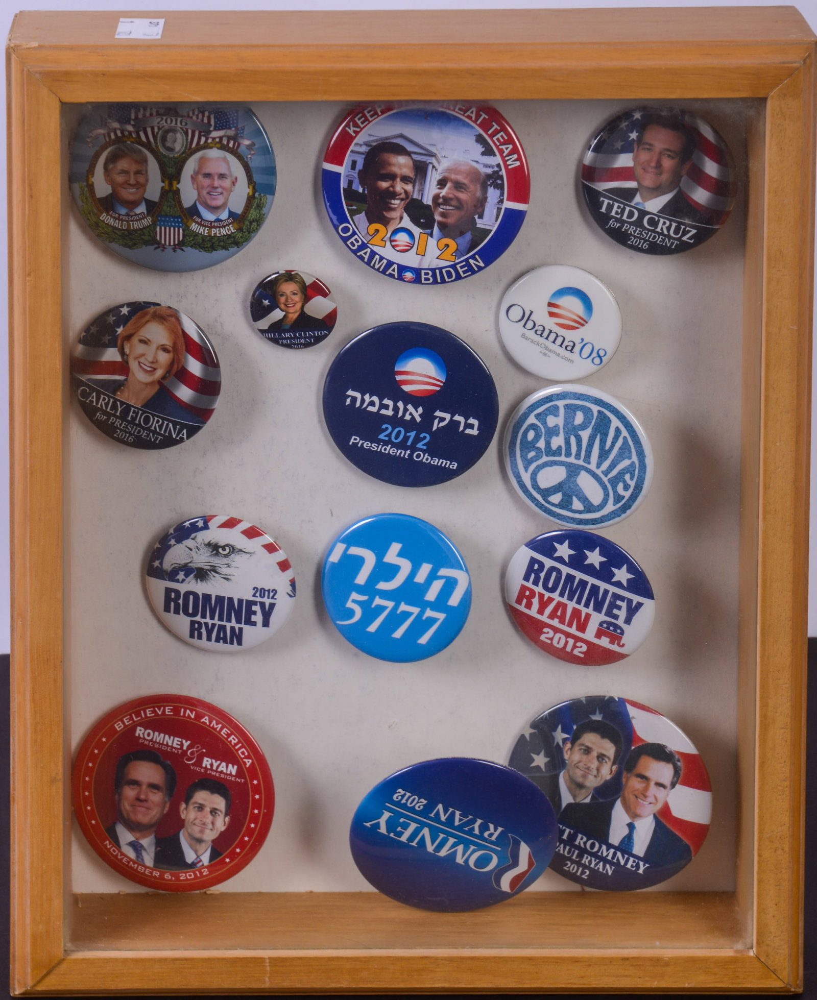 Shadowbox of Political Pins. (1 of 1)