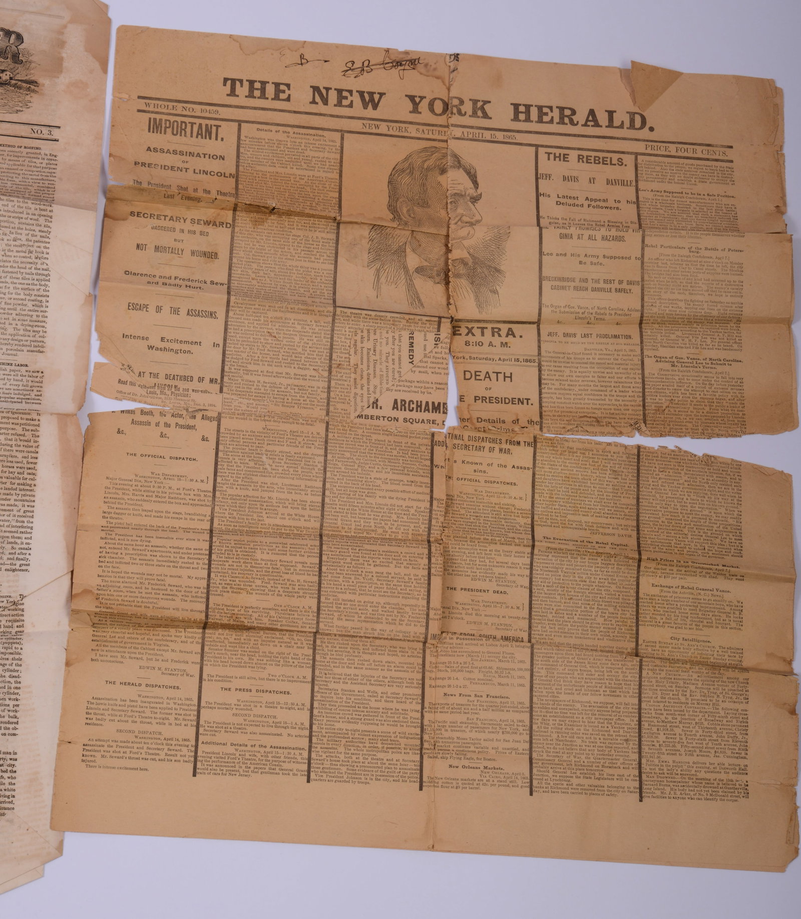 Three Old Newspapers. - 2